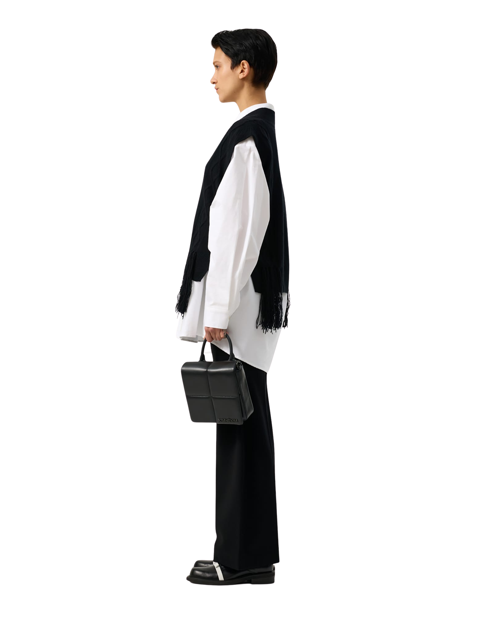 Kimhe Kim - Fringed Knit Vest (Black) product image 9 | TRAB K-Fashion Australia