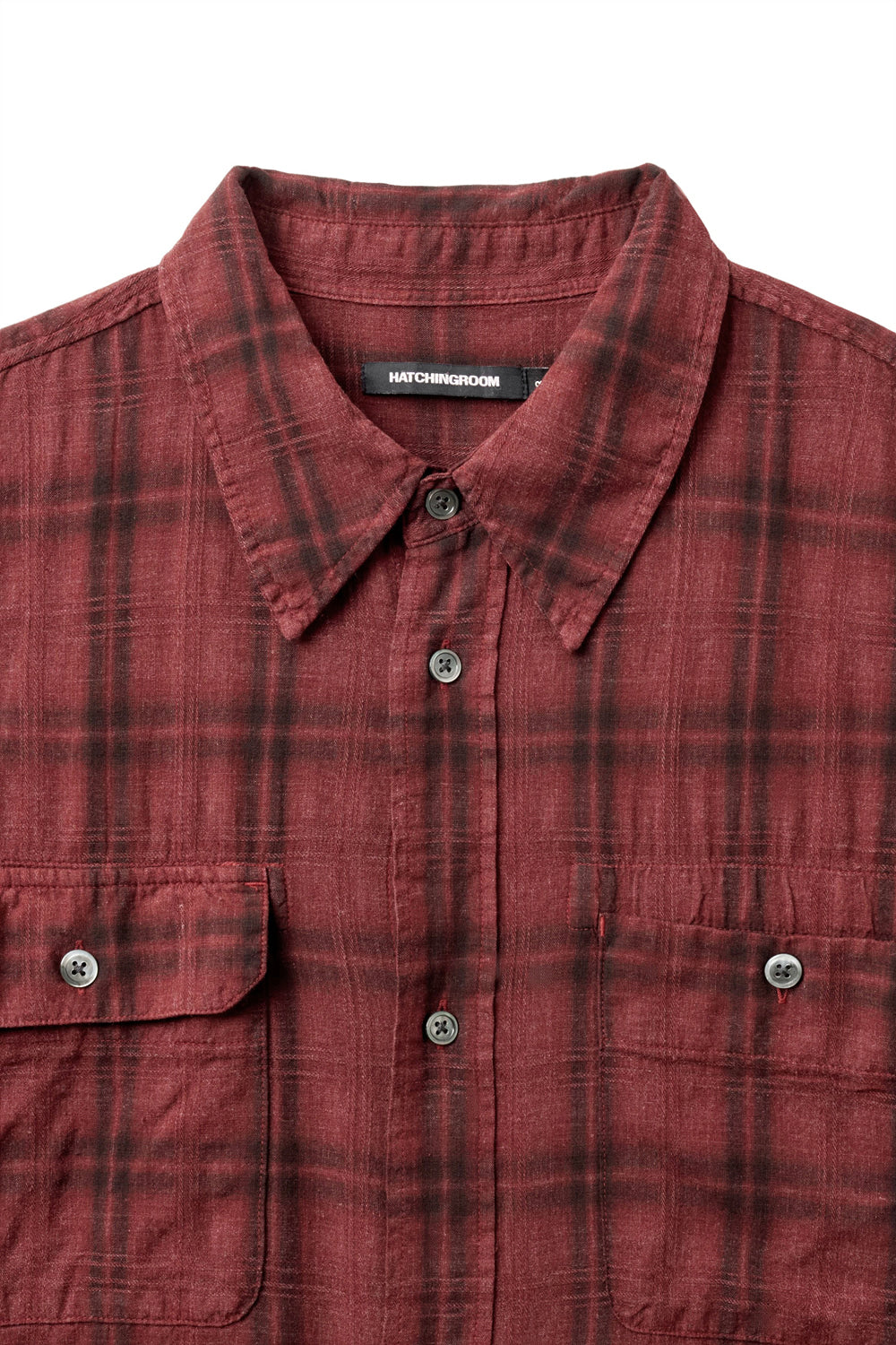 Hatchingroom - 2Pk Shirt 1/2 Over Dyed Check (Dark Red) product image 3 | TRAB K-Fashion Australia