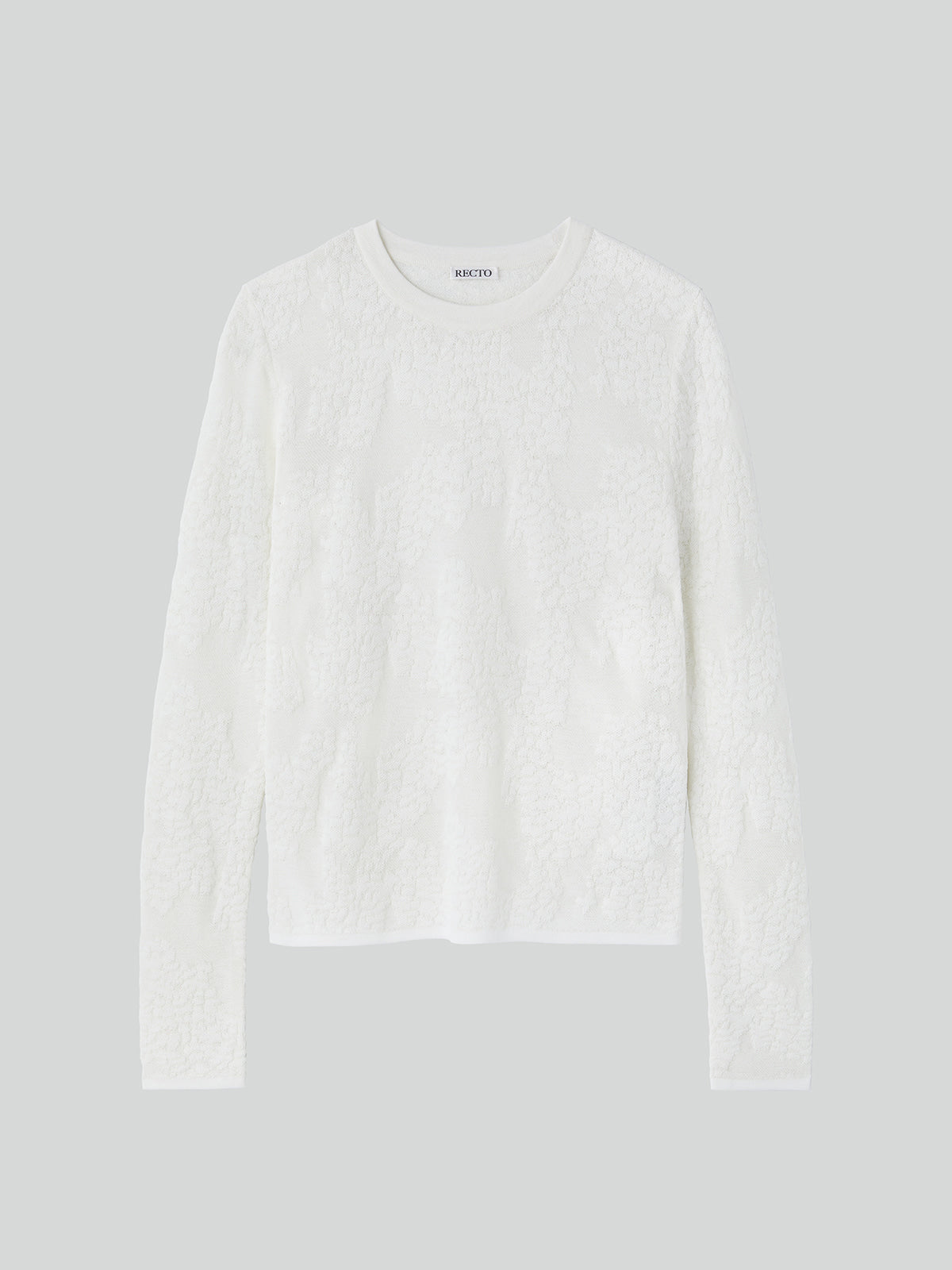 Recto - Lace Jacquard Long Sleeve Knit Top (Bean Ivory) product image 4 | TRAB K-Fashion Australia