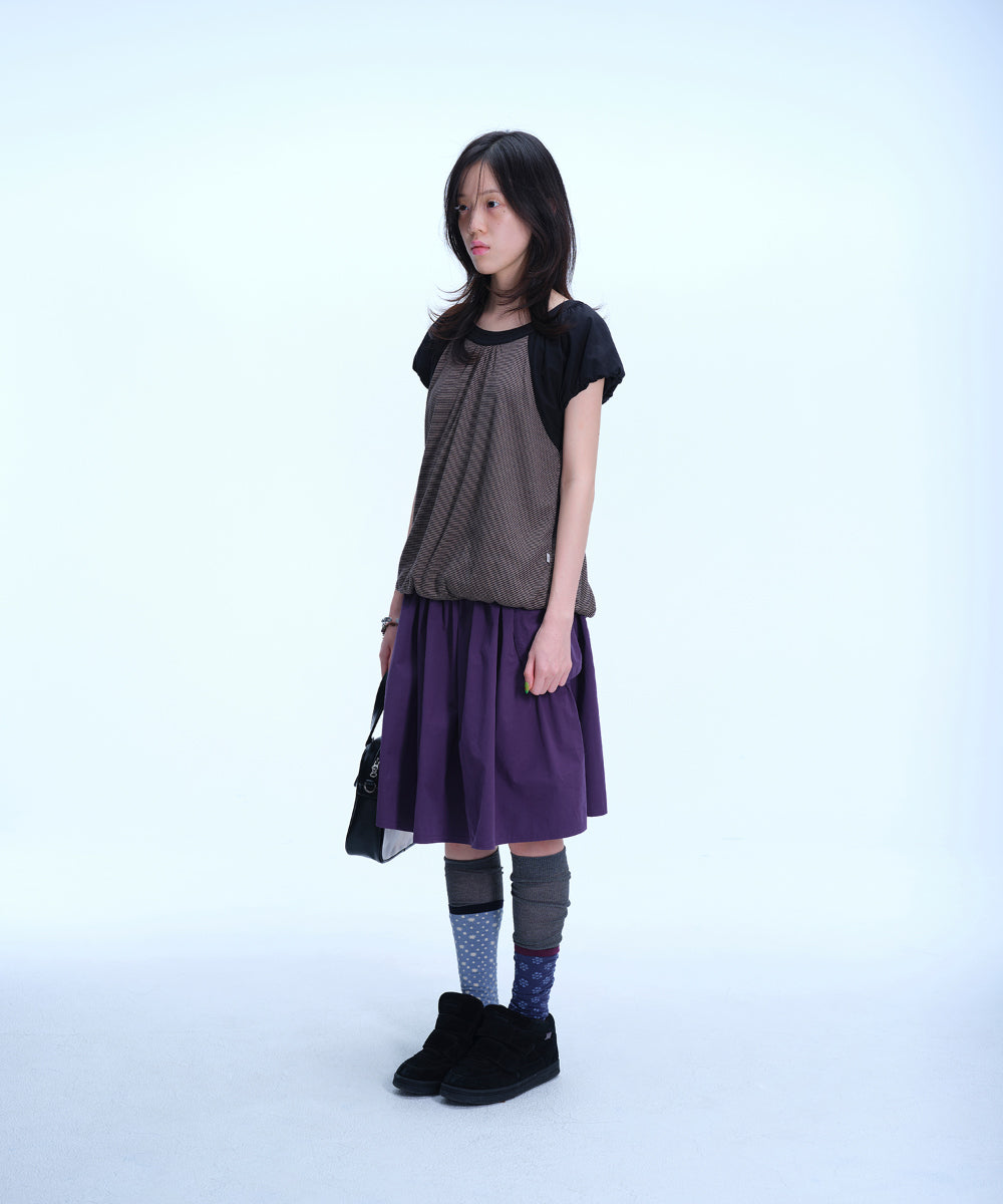 Coyseio - Big Pocket Shirring Skirt (Purple) product image 12 | TRAB K-Fashion Australia