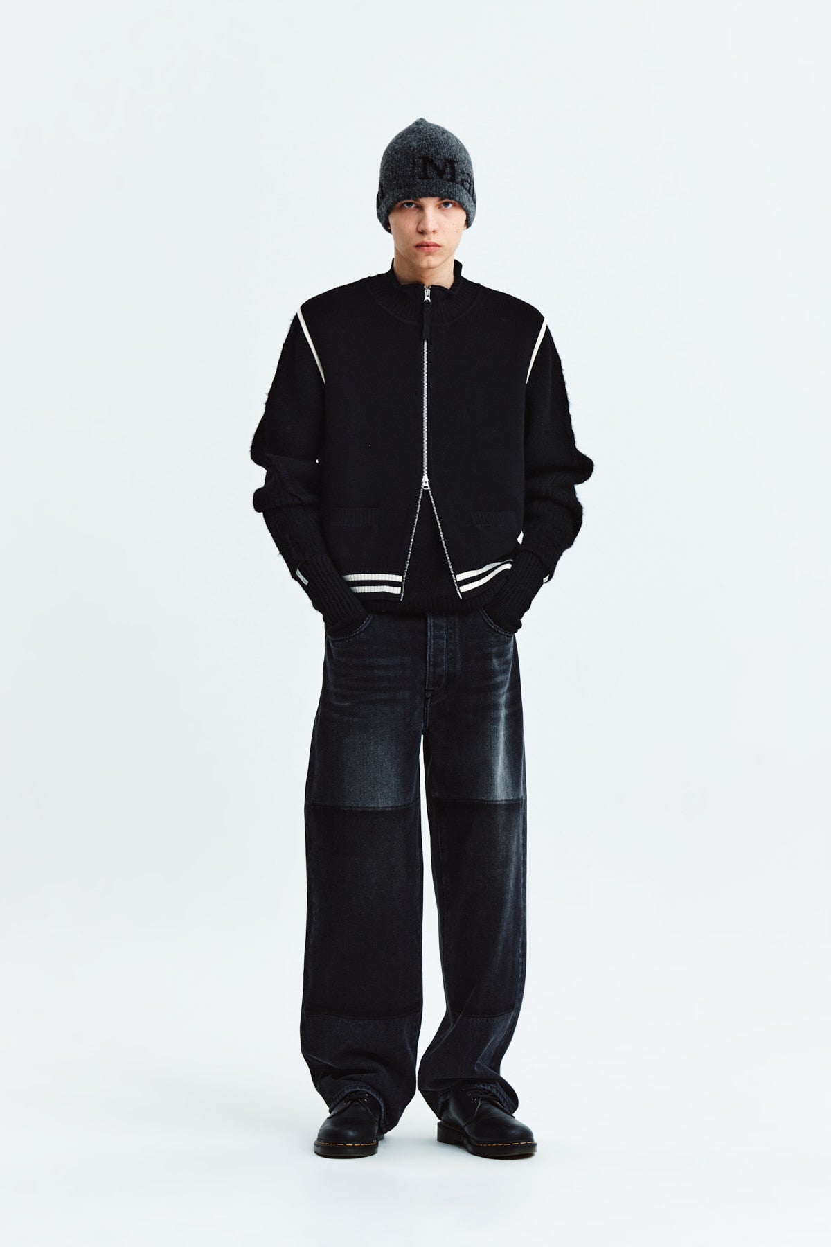 Matin Kim - Spell Point Stripe Knit Vest (Black) product image 16 | TRAB K-Fashion Australia