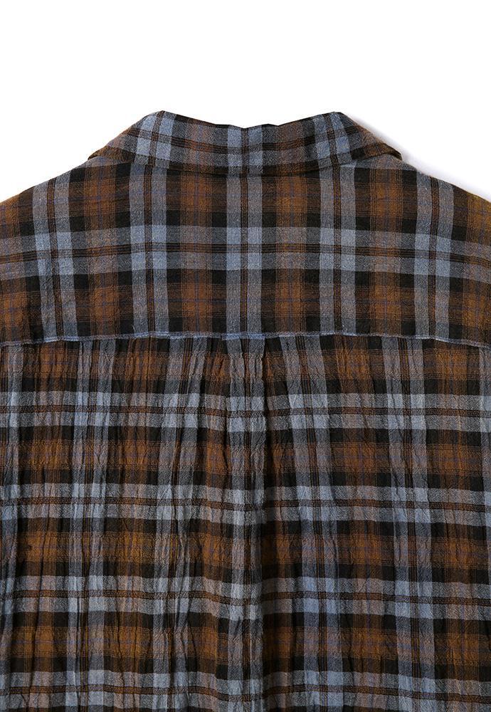 Art if acts - Check Two Pocket Half Shirt (Blue/Brown) product image 12 | TRAB K-Fashion Australia