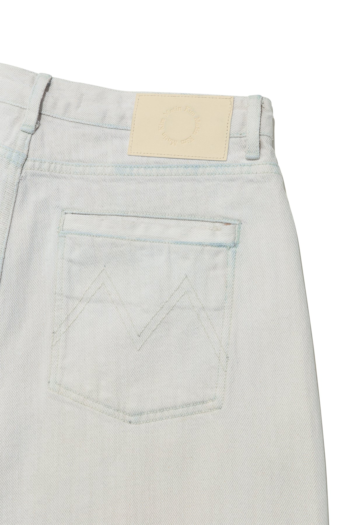 Matin Kim - Damage Point Washed Wide Denim Pants (Light Grey) product image 6 | TRAB K-Fashion Australia