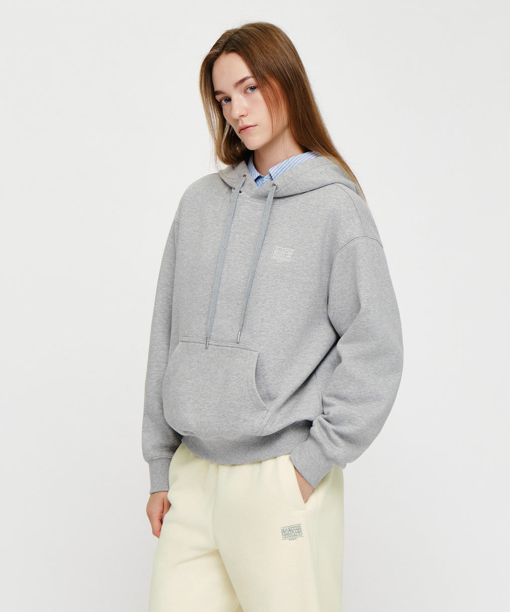 Marithe & Francois Girbaud - Small Classic Logo Oversized Hoodie (brushed) (Heather Gray) product image 2 | TRAB K-Fashion Australia