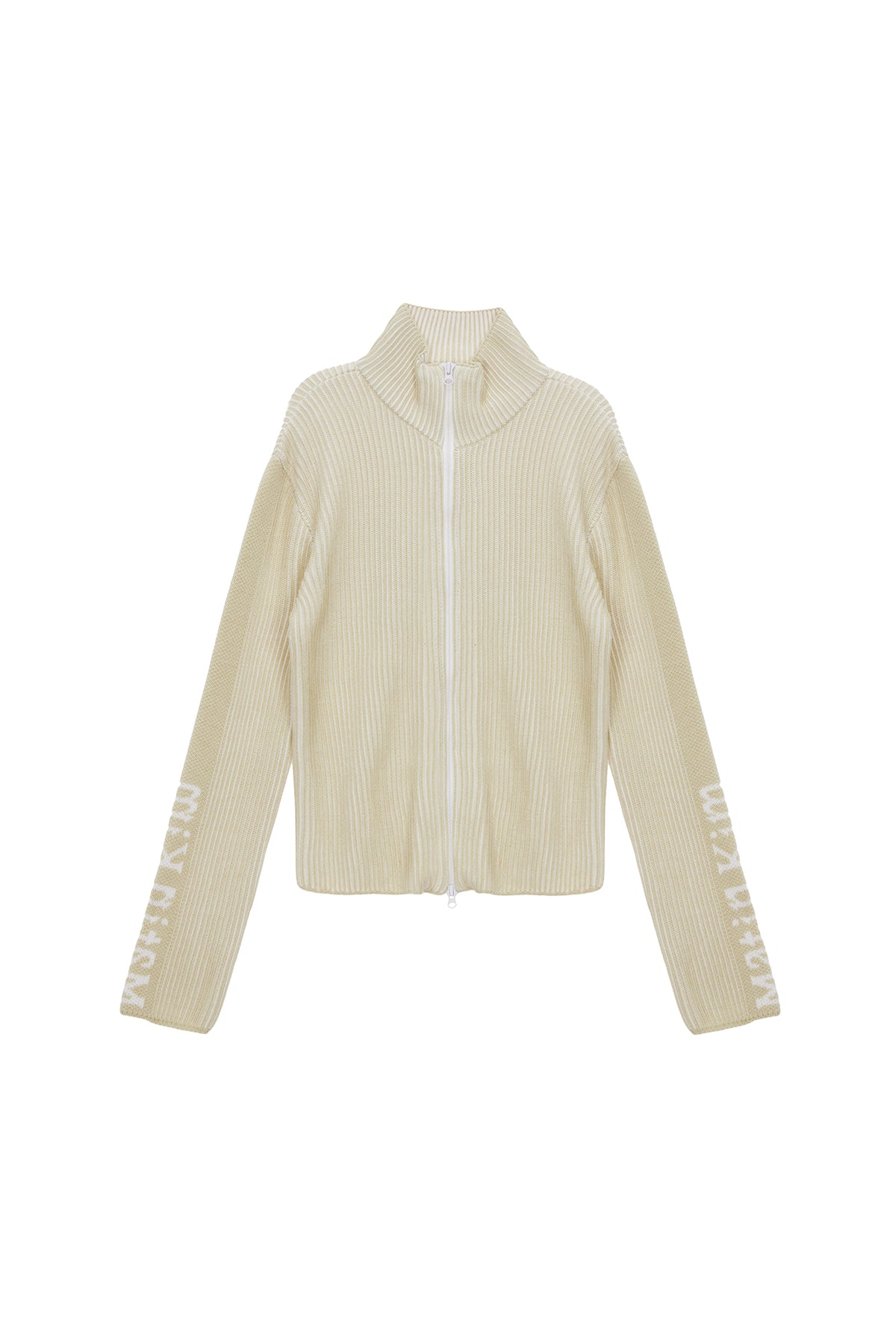 Matin Kim - Sleeve Point Zip Up Cardigan (Ivory) product image 1 | TRAB K-Fashion Australia