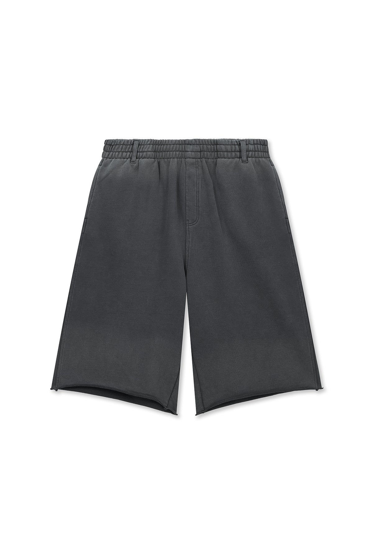 Matin Kim - Vintage Washed Back Logo Bermuda Sweatpants (Charcoal) product image 1 | TRAB K-Fashion Australia