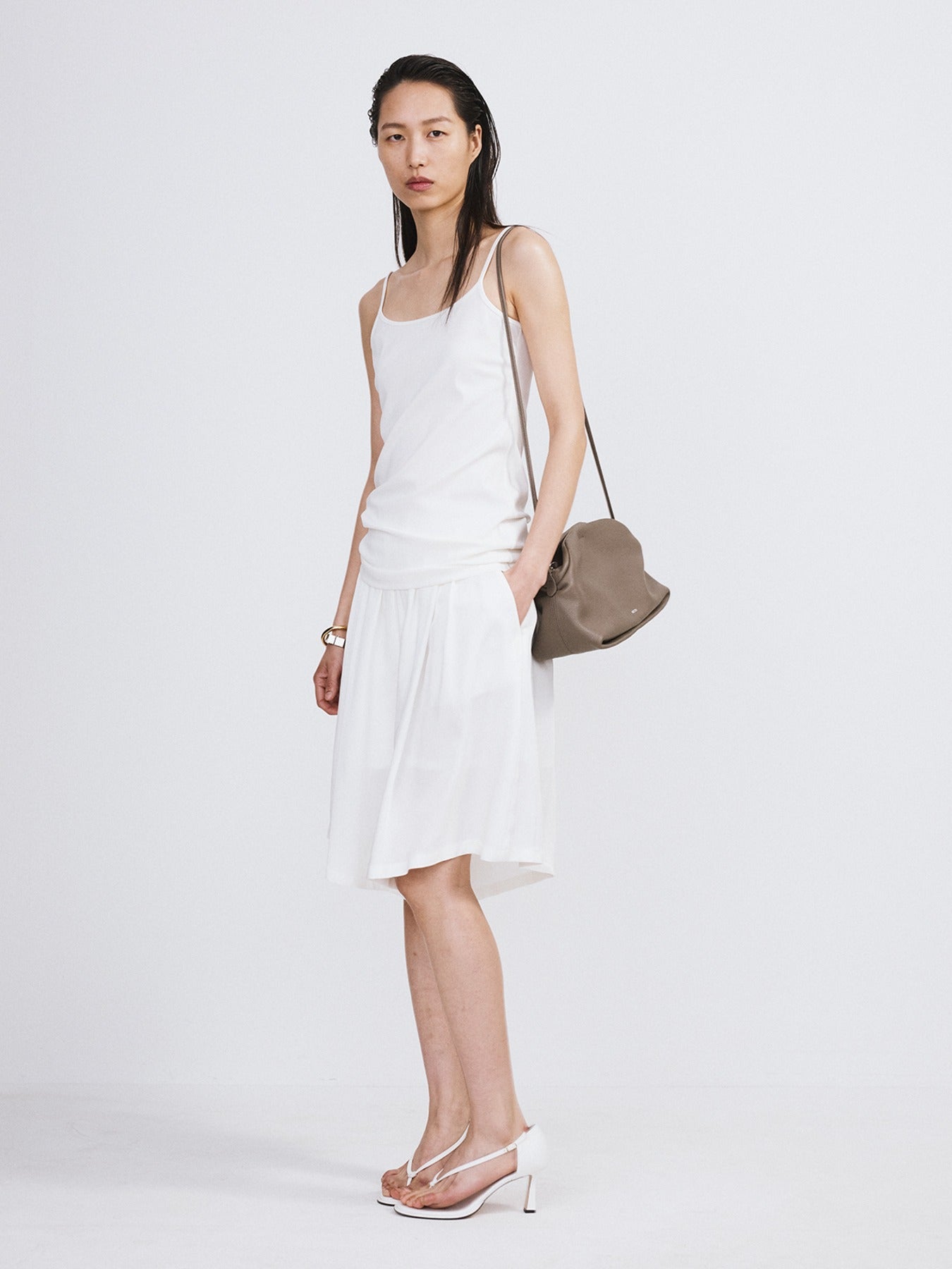 Recto - Slim Fit Long Top (Off White) product image 1 | TRAB K-Fashion Australia