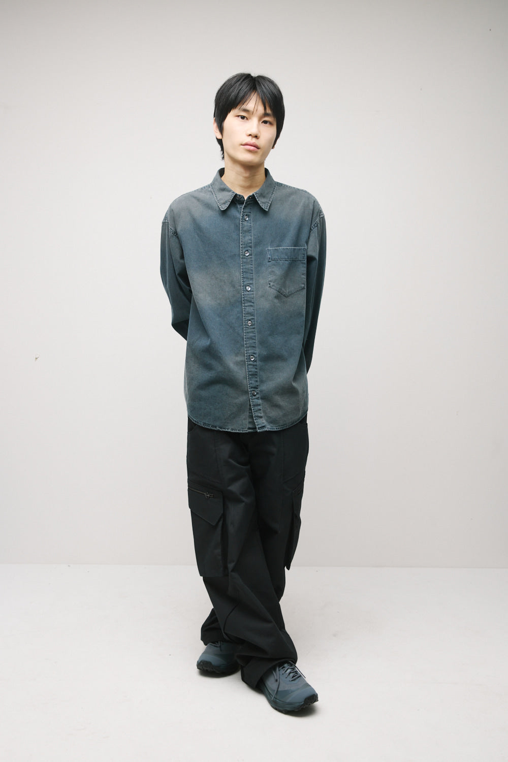Hatchingroom - Over Denim Shirt (Blue Grey) product image 8 | TRAB K-Fashion Australia