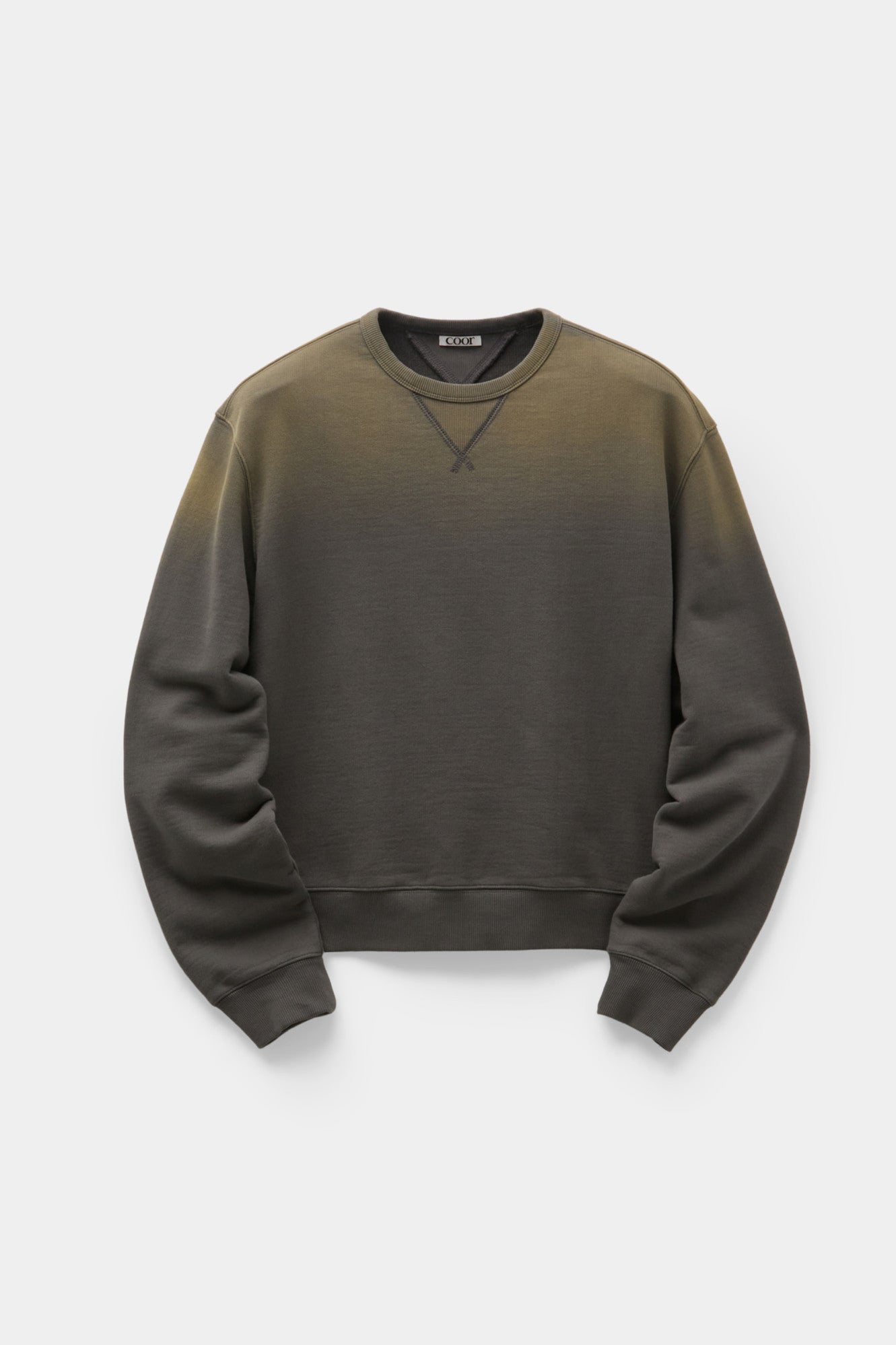 Coor - Panelled Crewneck Sweatshirt (Grayish Khaki) product image 1 | TRAB K-Fashion Australia