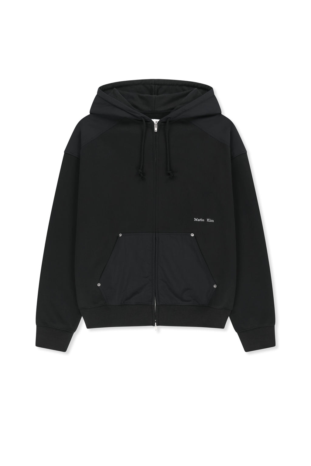 Matin Kim - Color Block Hoody Zip Up (Charcoal) product image 1 | TRAB K-Fashion Australia