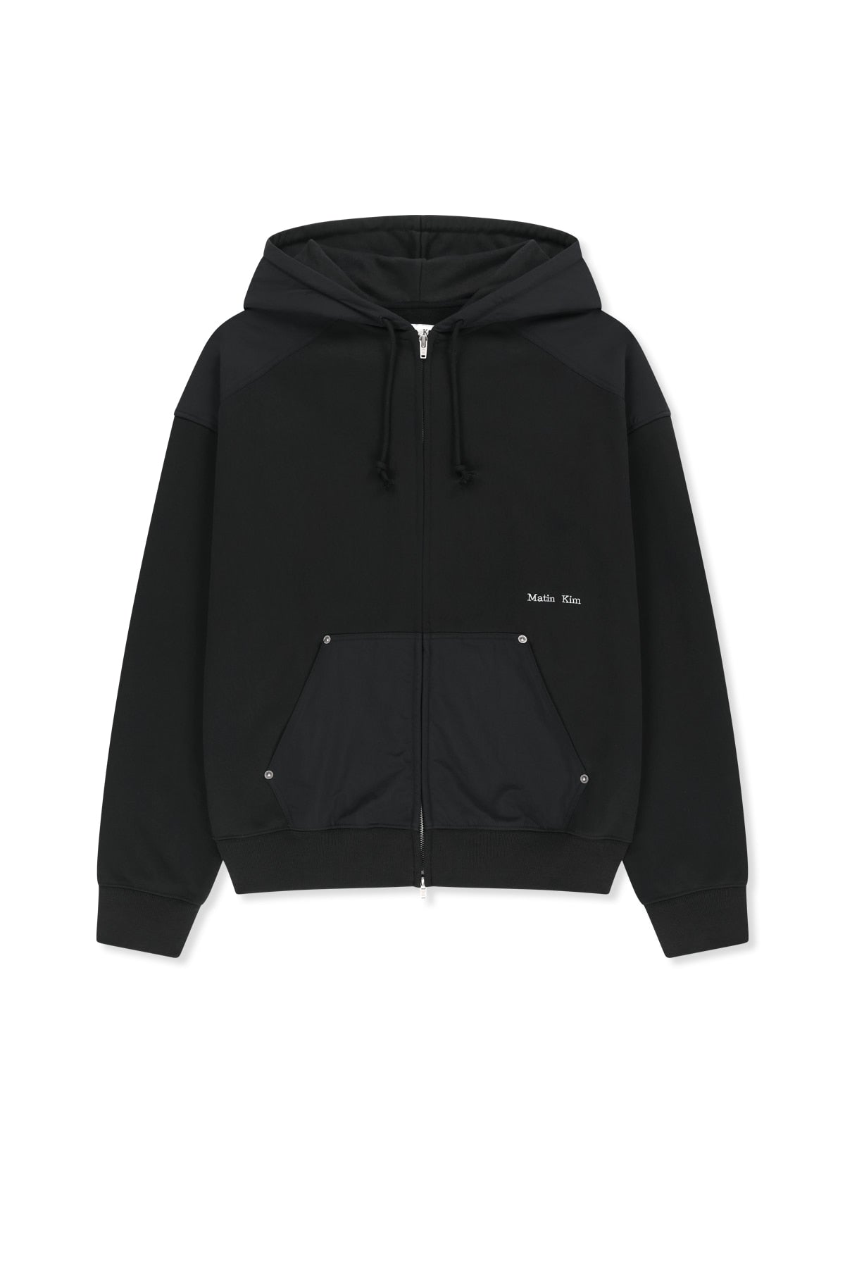 Matin Kim - Color Block Hoody Zip Up (Charcoal) product image 1 | TRAB K-Fashion Australia