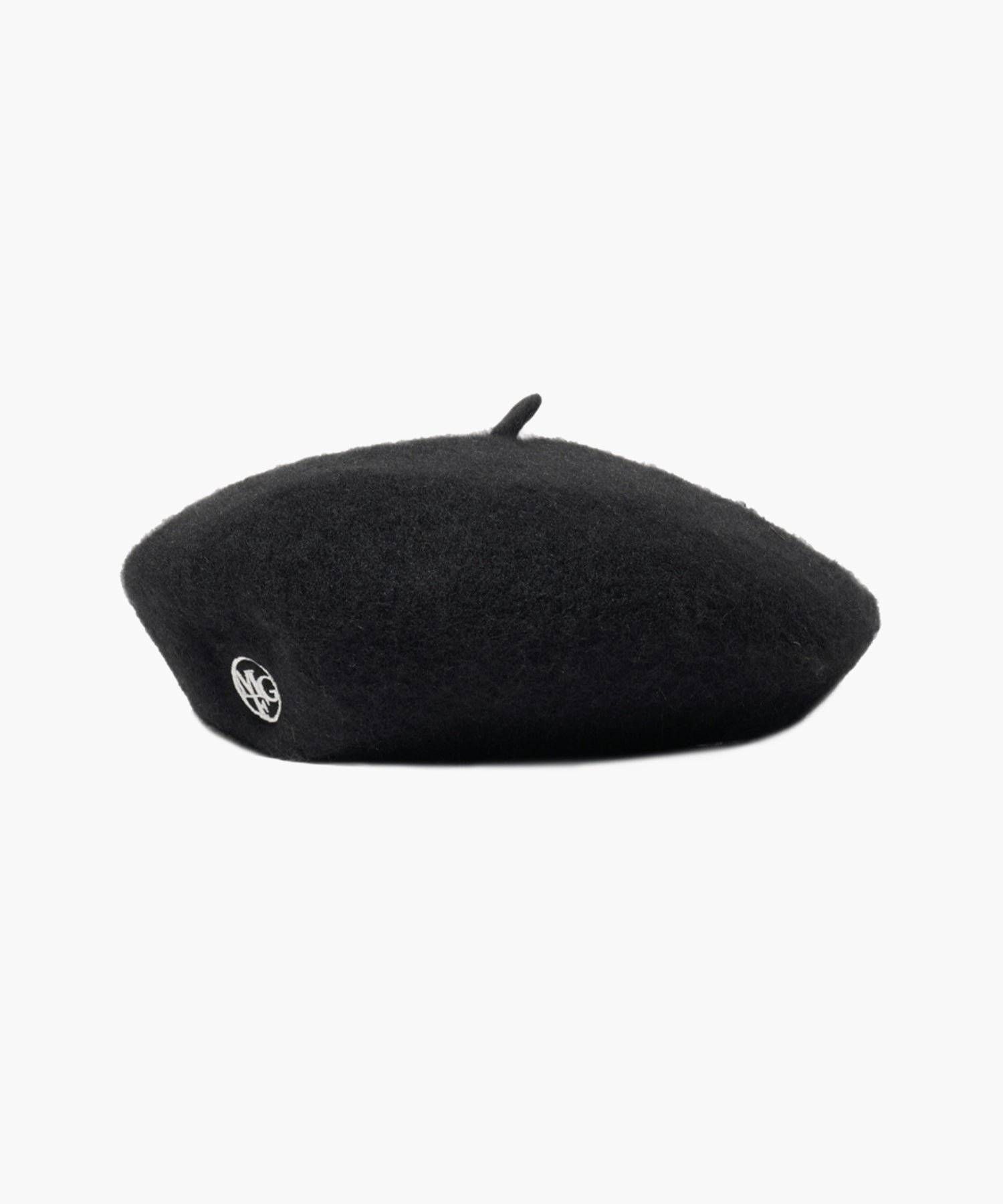 Marithe & Francois Girbaud - Circle Logo Embroidery Wool Beret (Black) product image 1 | TRAB K-Fashion Australia