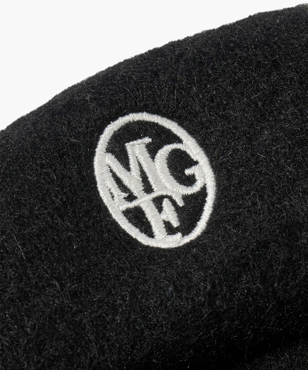 Marithe & Francois Girbaud - Circle Logo Embroidery Wool Beret (Black) product image 4 | TRAB K-Fashion Australia