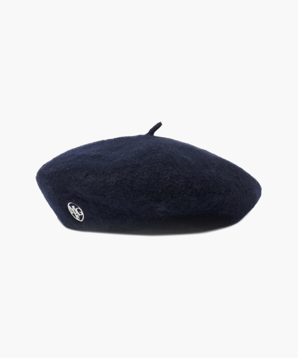 Marithe & Francois Girbaud - Circle Logo Embroidery Wool Beret (Navy) product image 1 | TRAB K-Fashion Australia