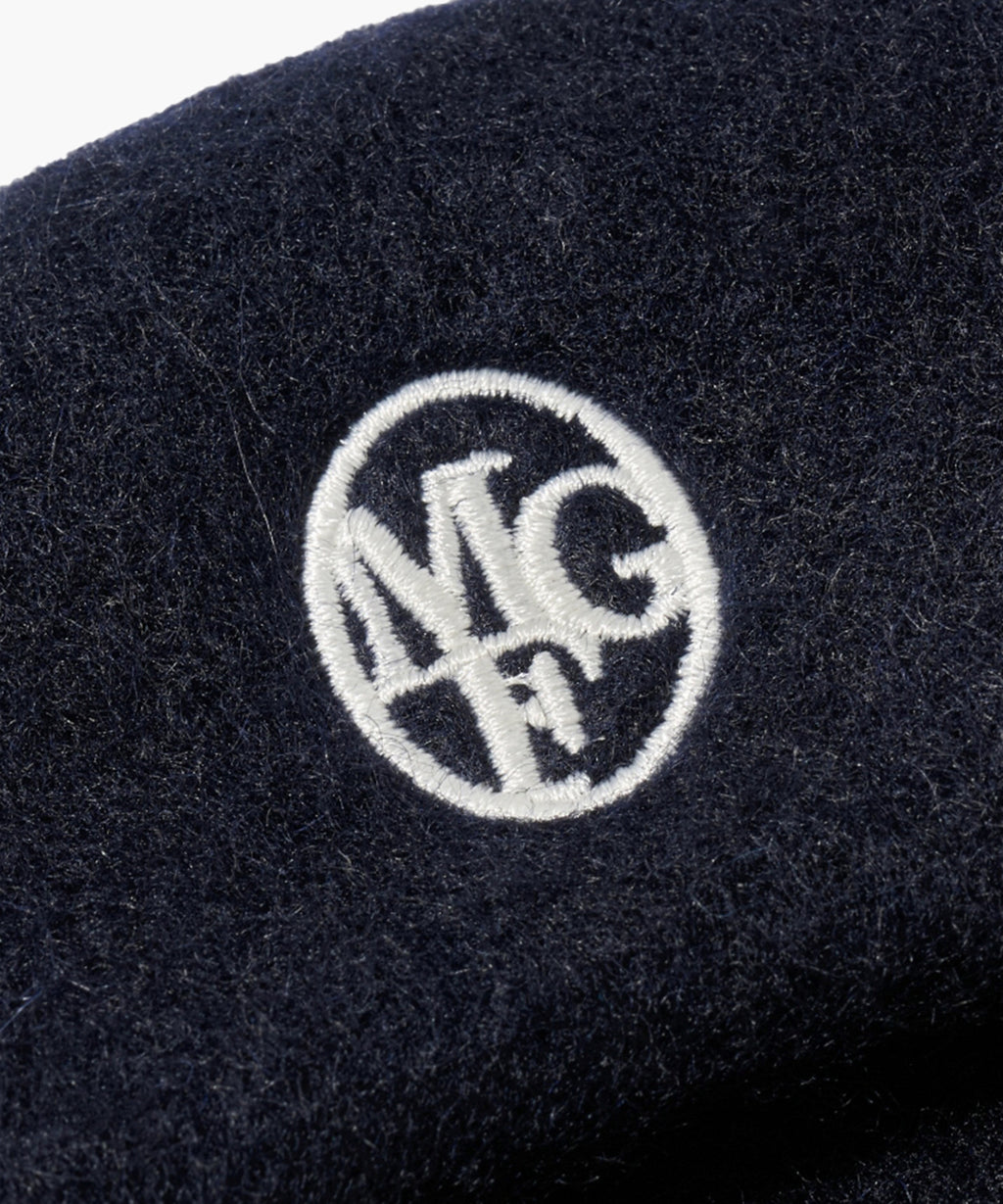 Marithe & Francois Girbaud - Circle Logo Embroidery Wool Beret (Navy) product image 3 | TRAB K-Fashion Australia