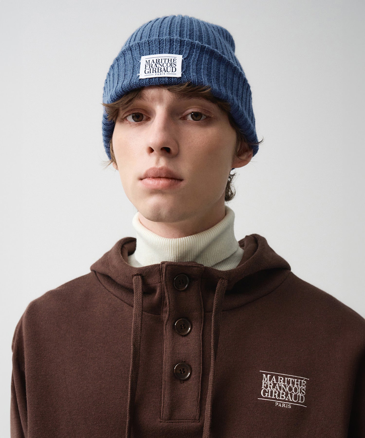 Marithe & Francois Girbaud - Classic Logo Beanie (Light Blue) product image 6 | TRAB K-Fashion Australia