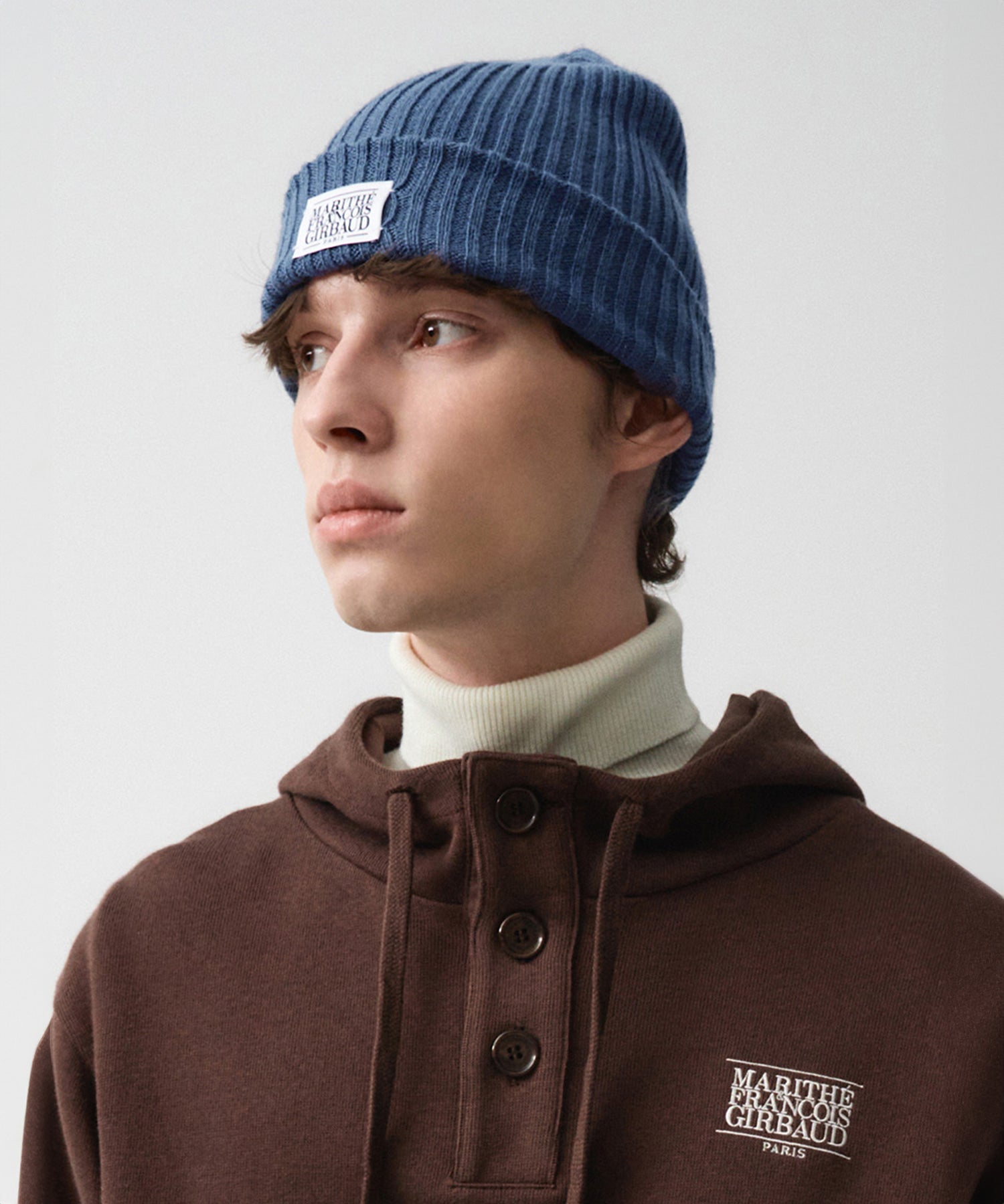 Marithe & Francois Girbaud - Classic Logo Beanie (Light Blue) product image 7 | TRAB K-Fashion Australia