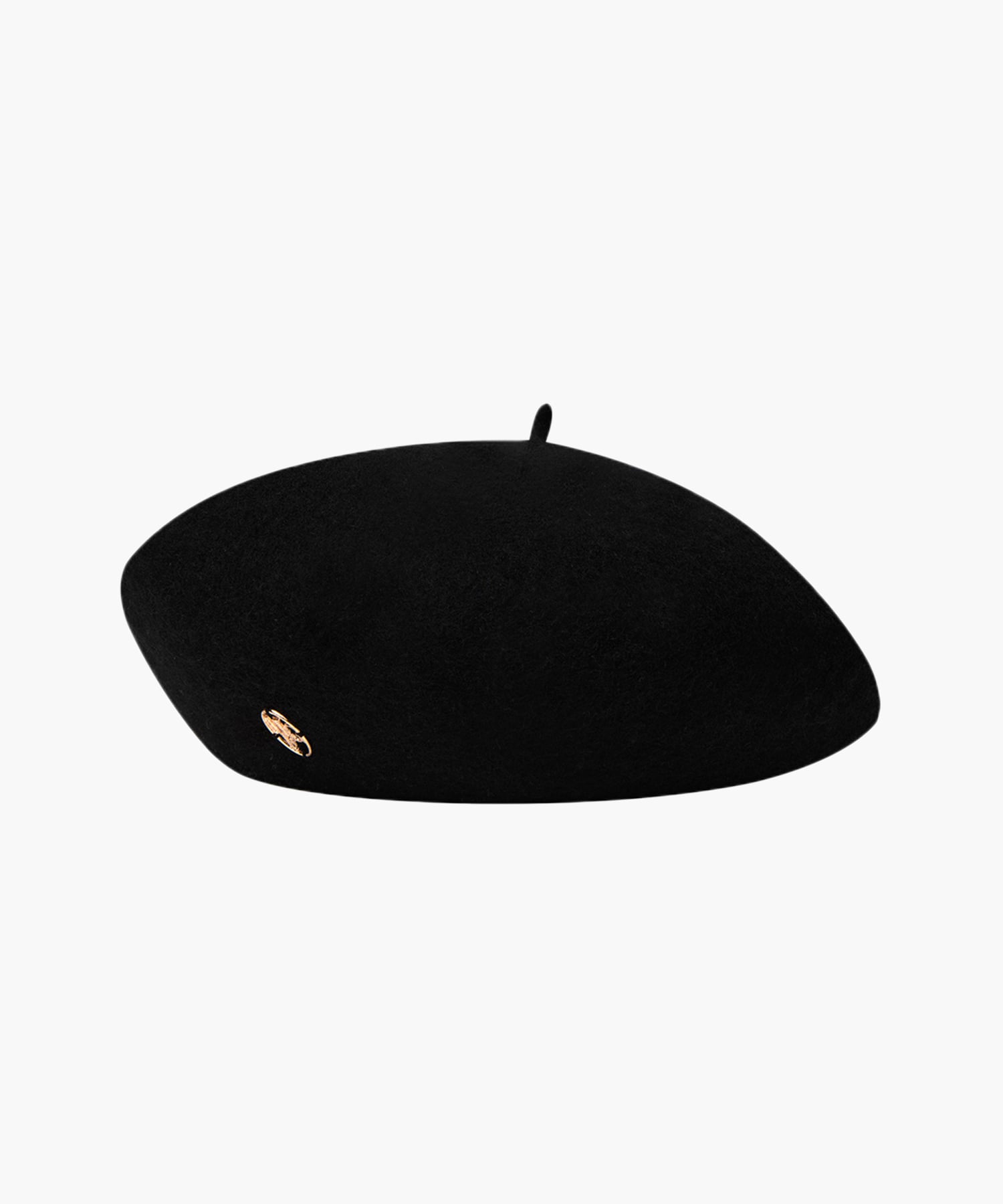 Marithe & Francois Girbaud - Metal Circle Logo Wool Beret (Black) product image 1 | TRAB K-Fashion Australia