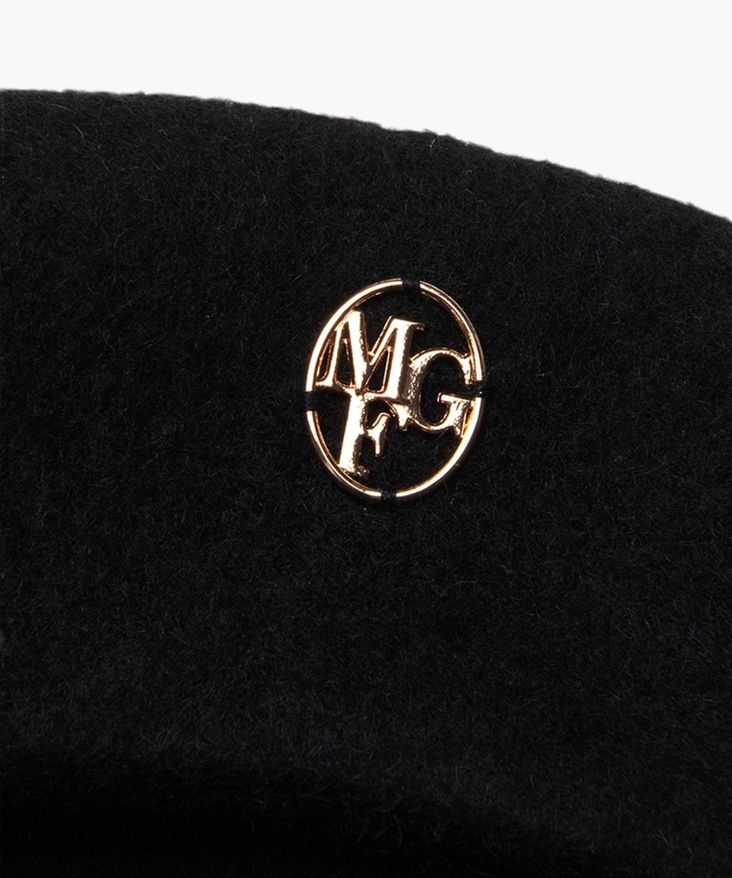 Marithe & Francois Girbaud - Metal Circle Logo Wool Beret (Black) product image 3 | TRAB K-Fashion Australia