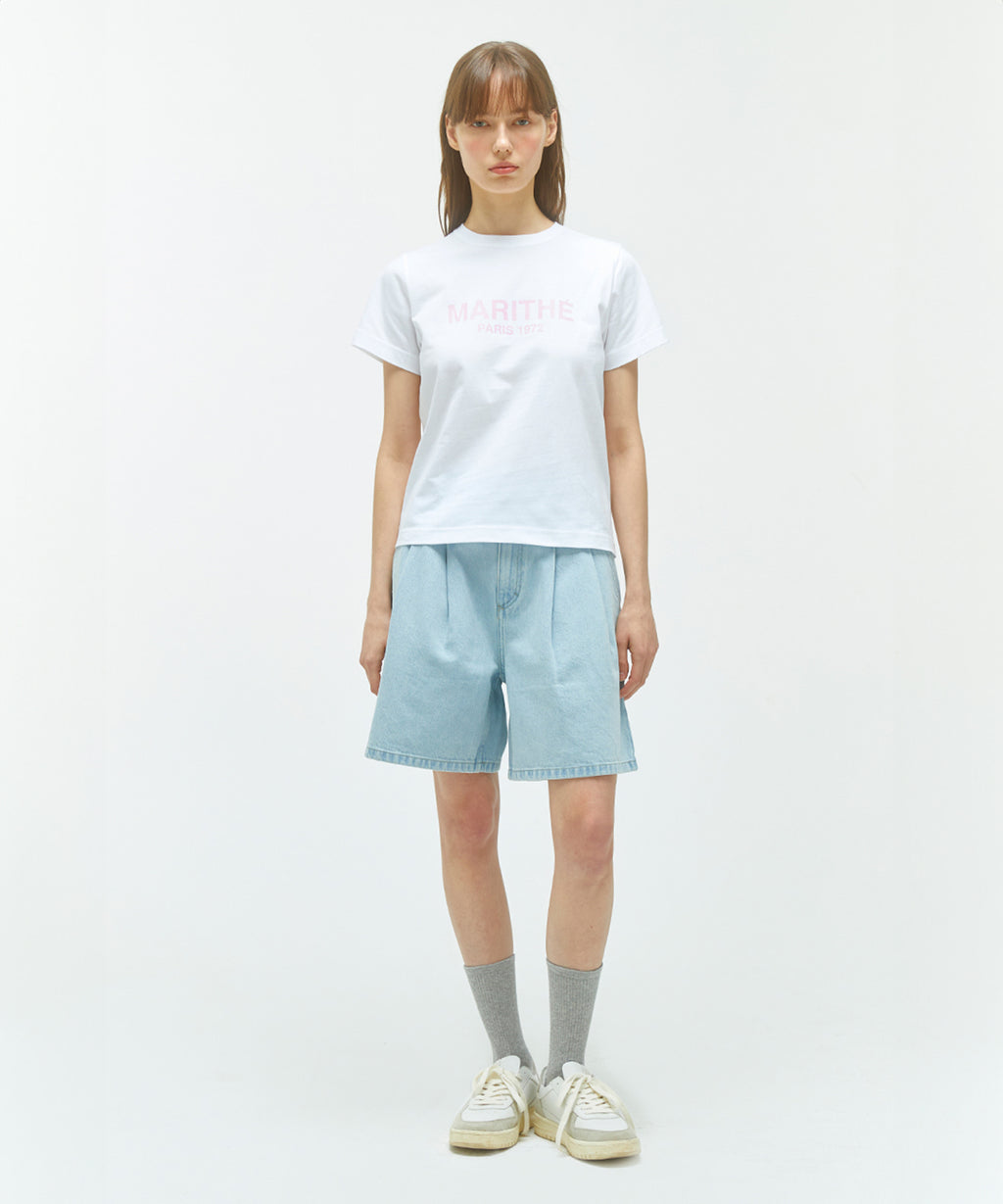 Marithe & Francois Girbaud - Regular Logo Tee (White/Pink) product image 2 | TRAB K-Fashion Australia