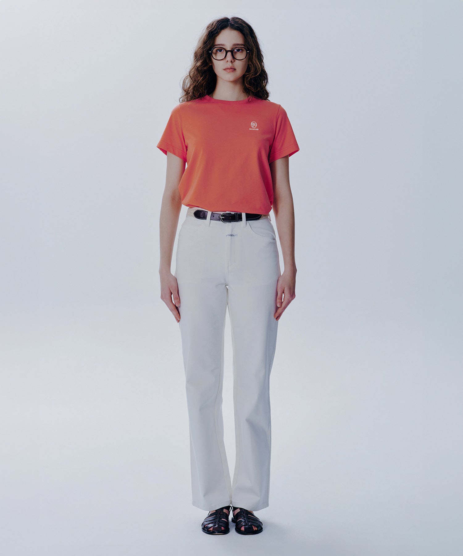 Marithe & Francois Girbaud - Embroidery Logo Tee (Coral Pink) product image 2 | TRAB K-Fashion Australia