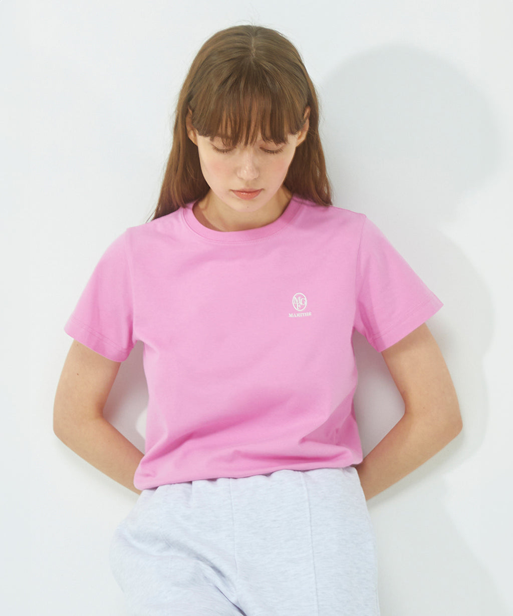 Marithe & Francois Girbaud - Embroidery Logo Tee (Pink) product image 1 | TRAB K-Fashion Australia