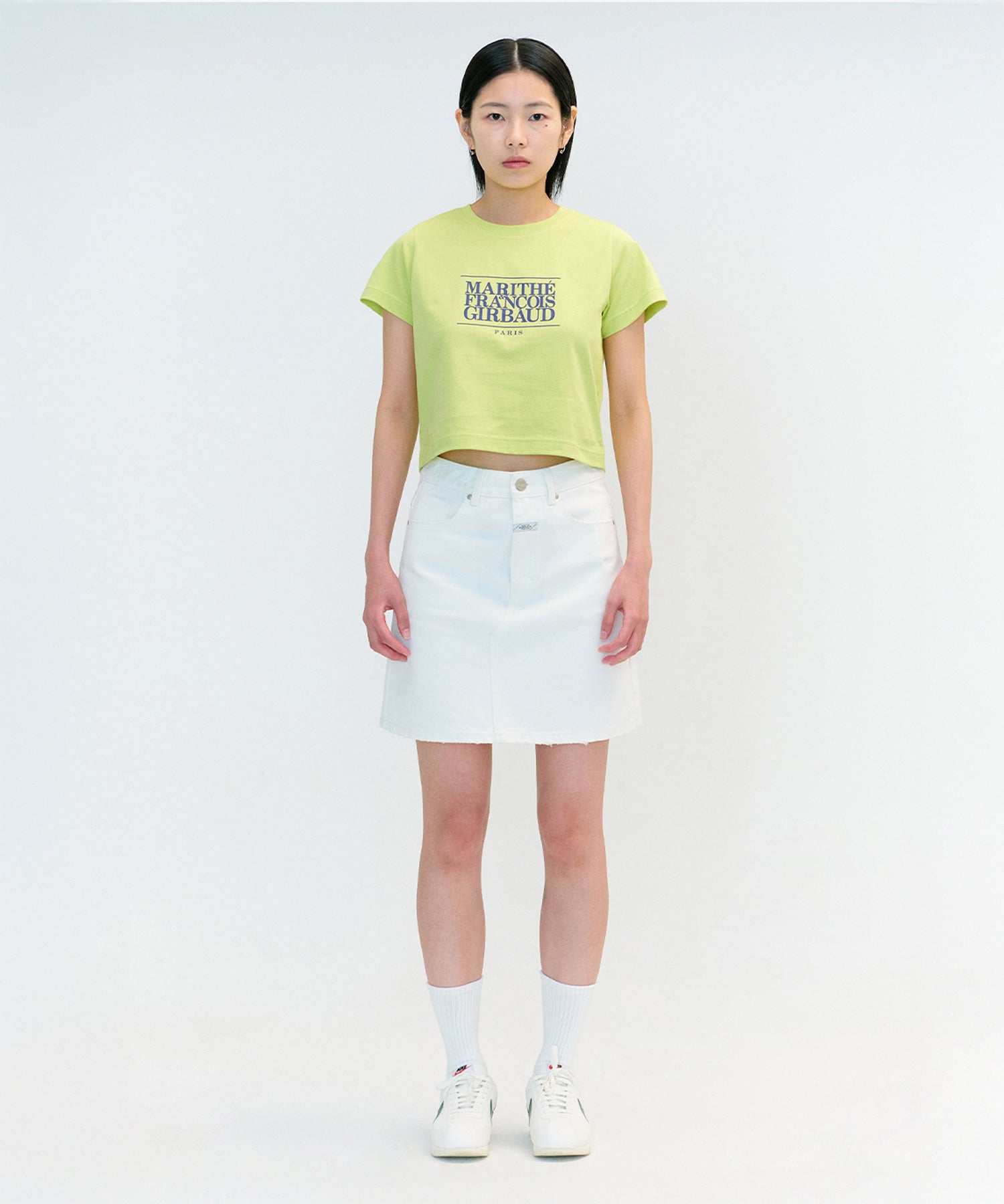Marithe & Francois Girbaud - Classic Logo Crop Tee (Light Olive) product image 2 | TRAB K-Fashion Australia