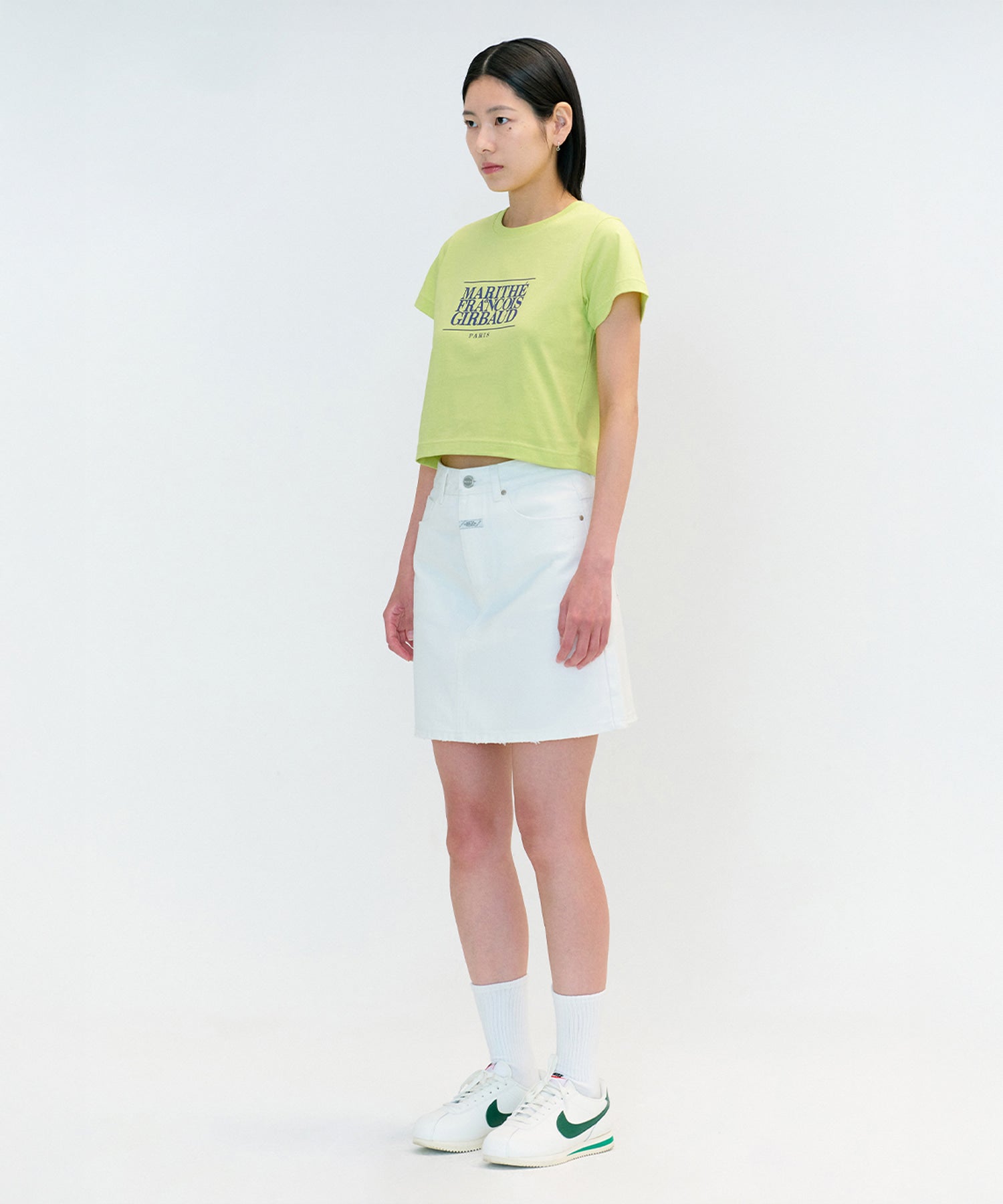 Marithe & Francois Girbaud - Classic Logo Crop Tee (Light Olive) product image 3 | TRAB K-Fashion Australia