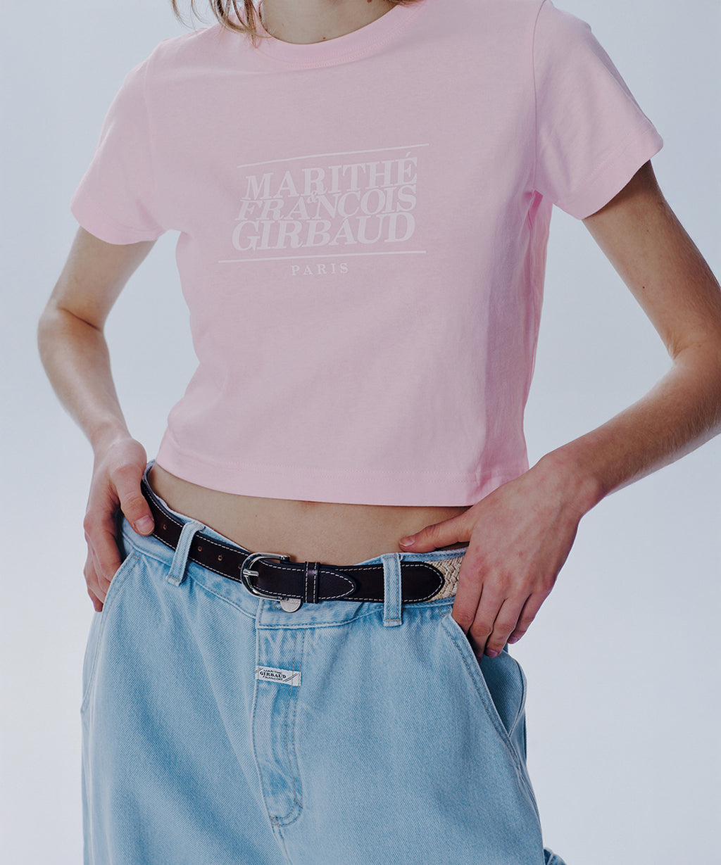 Marithe & Francois Girbaud - Classic Logo Crop Tee (Light Pink) product image 2 | TRAB K-Fashion Australia