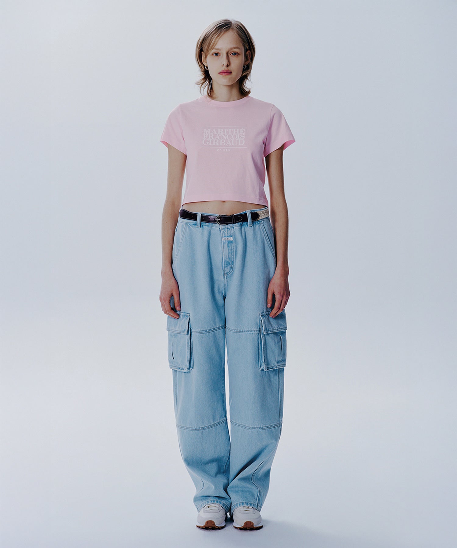 Marithe & Francois Girbaud - Classic Logo Crop Tee (Light Pink) product image 3 | TRAB K-Fashion Australia