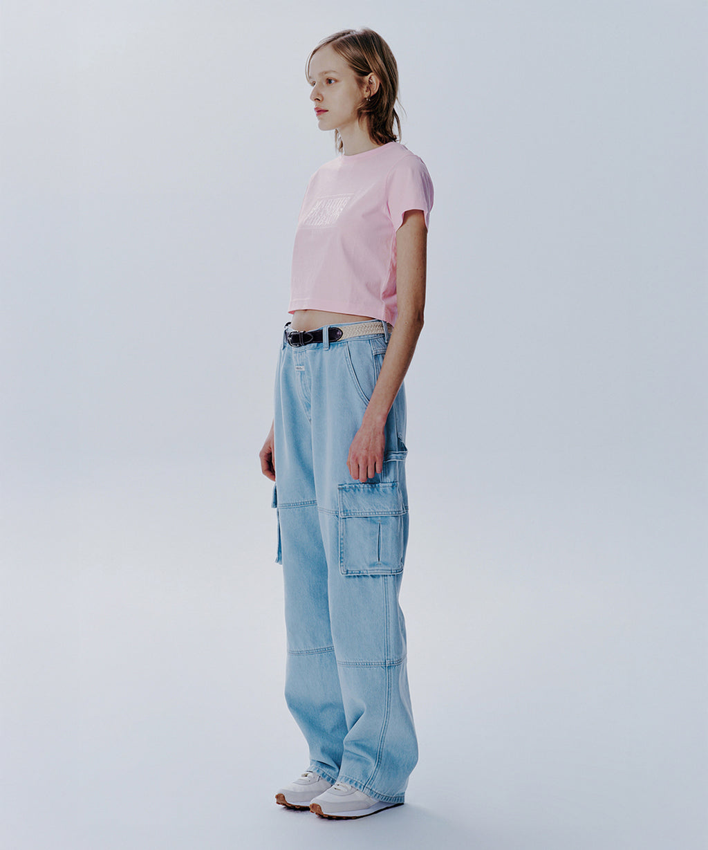 Marithe & Francois Girbaud - Classic Logo Crop Tee (Light Pink) product image 4 | TRAB K-Fashion Australia