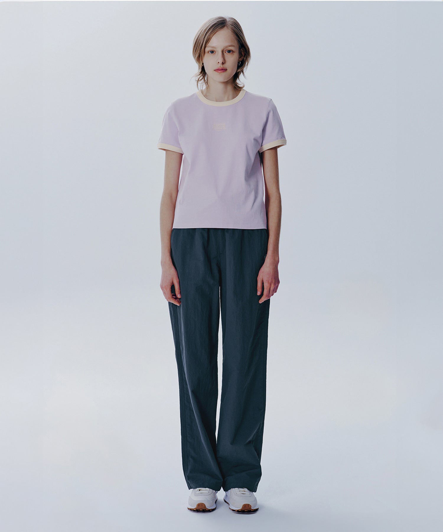 Marithe & Francois Girbaud - Classic Logo Ringer Tee (Light Purple) product image 2 | TRAB K-Fashion Australia