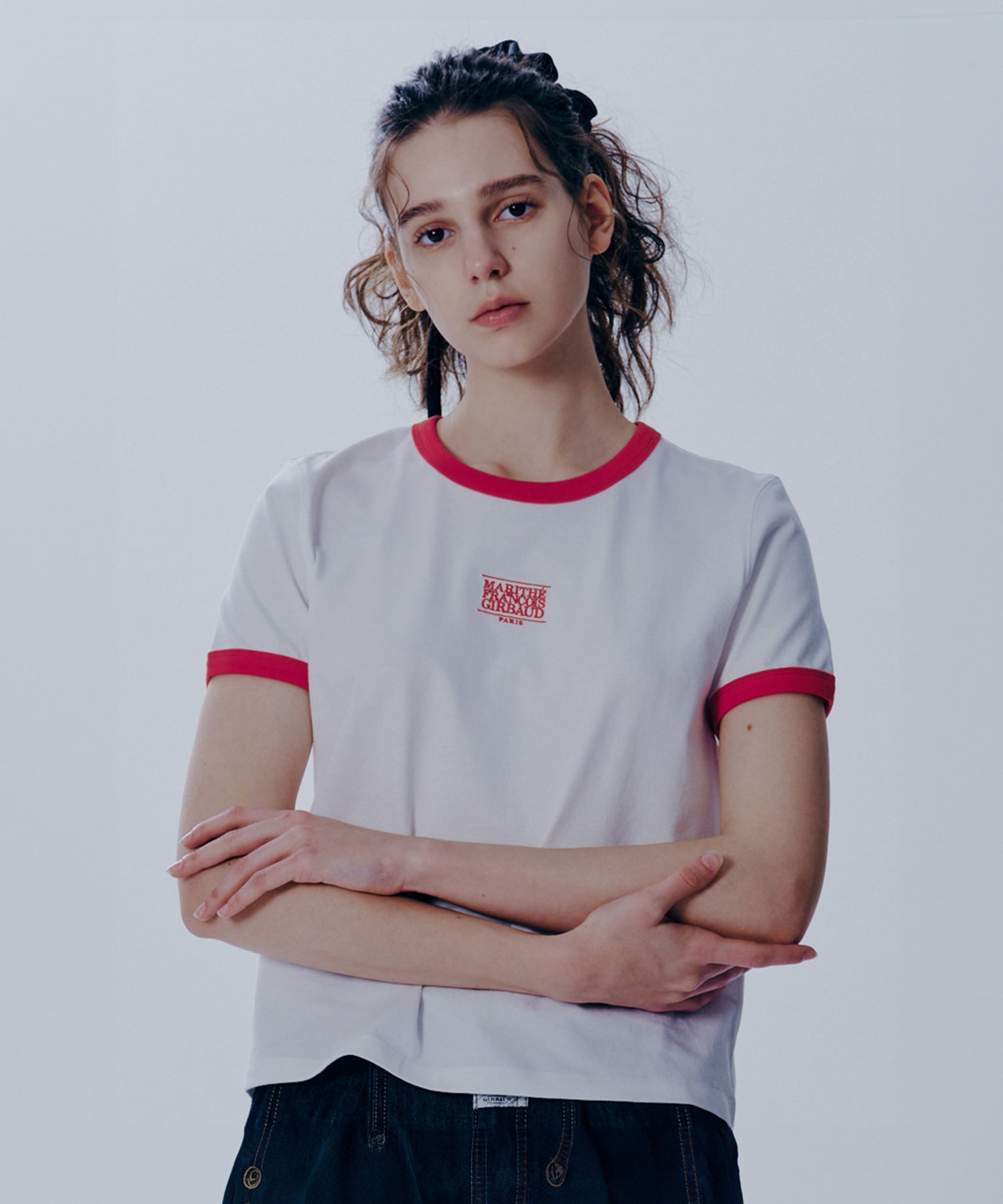 Marithe & Francois Girbaud - Classic Logo Ringer Tee (White/Red) product image 2 | TRAB K-Fashion Australia