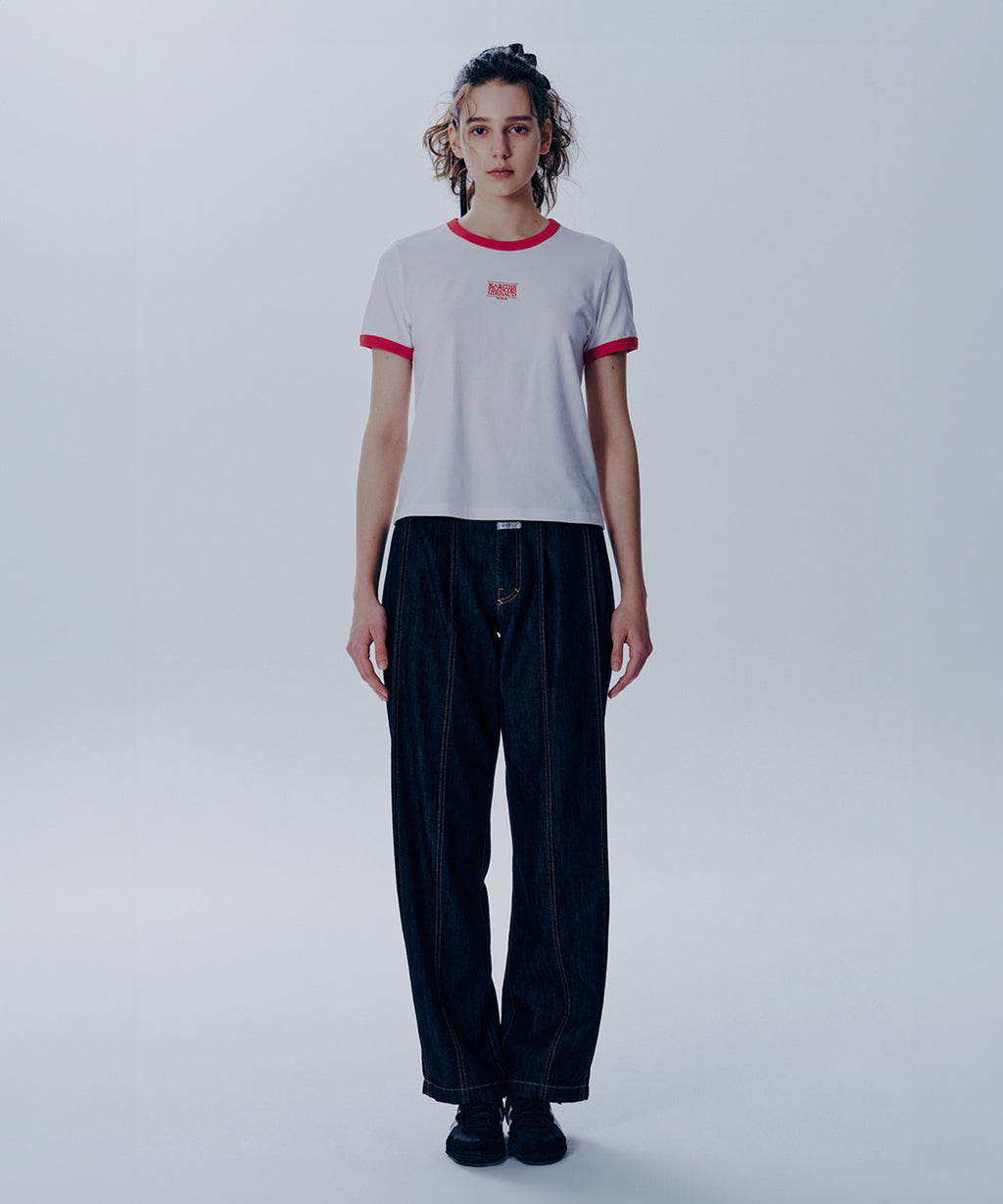 Marithe & Francois Girbaud - Classic Logo Ringer Tee (White/Red) product image 3 | TRAB K-Fashion Australia