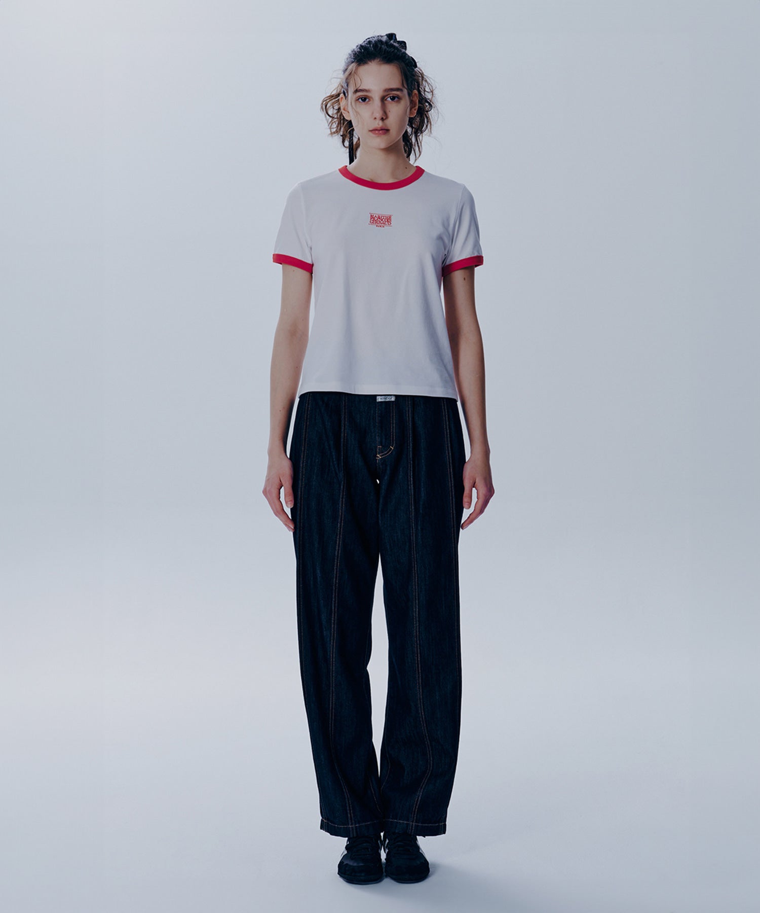 Marithe & Francois Girbaud - Classic Logo Ringer Tee (White/Red) product image 3 | TRAB K-Fashion Australia