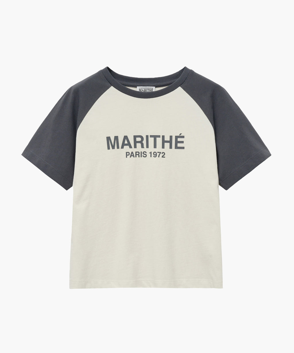 Marithe & Francois Girbaud - Raglan Regular Logo Tee (Charcoal) product image 1 | TRAB K-Fashion Australia