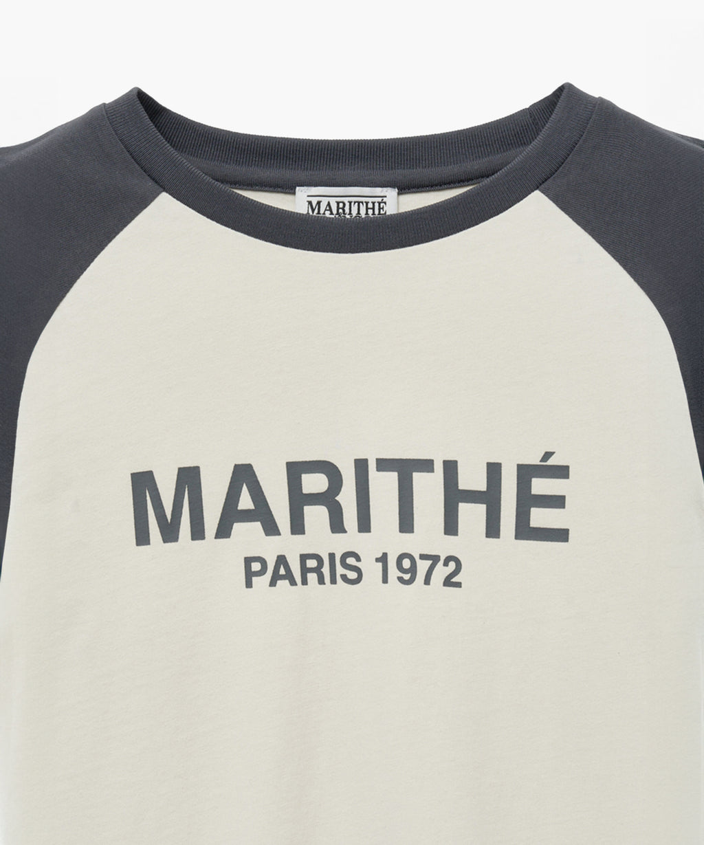 Marithe & Francois Girbaud - Raglan Regular Logo Tee (Charcoal) product image 3 | TRAB K-Fashion Australia