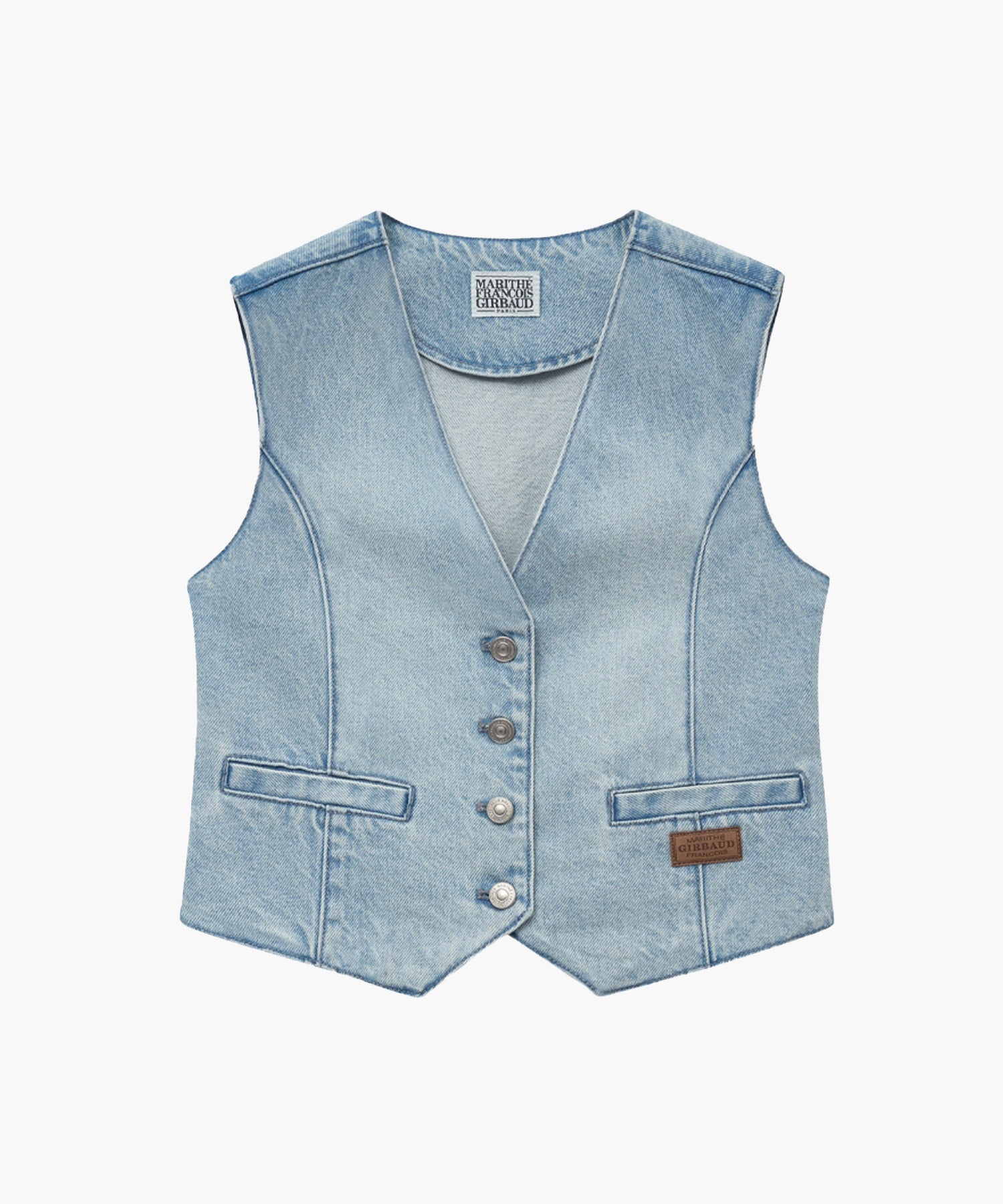 Marithe & Francois Girbaud - V-neck Button Denim Vest (Light Blue) product image 5 | TRAB K-Fashion Australia
