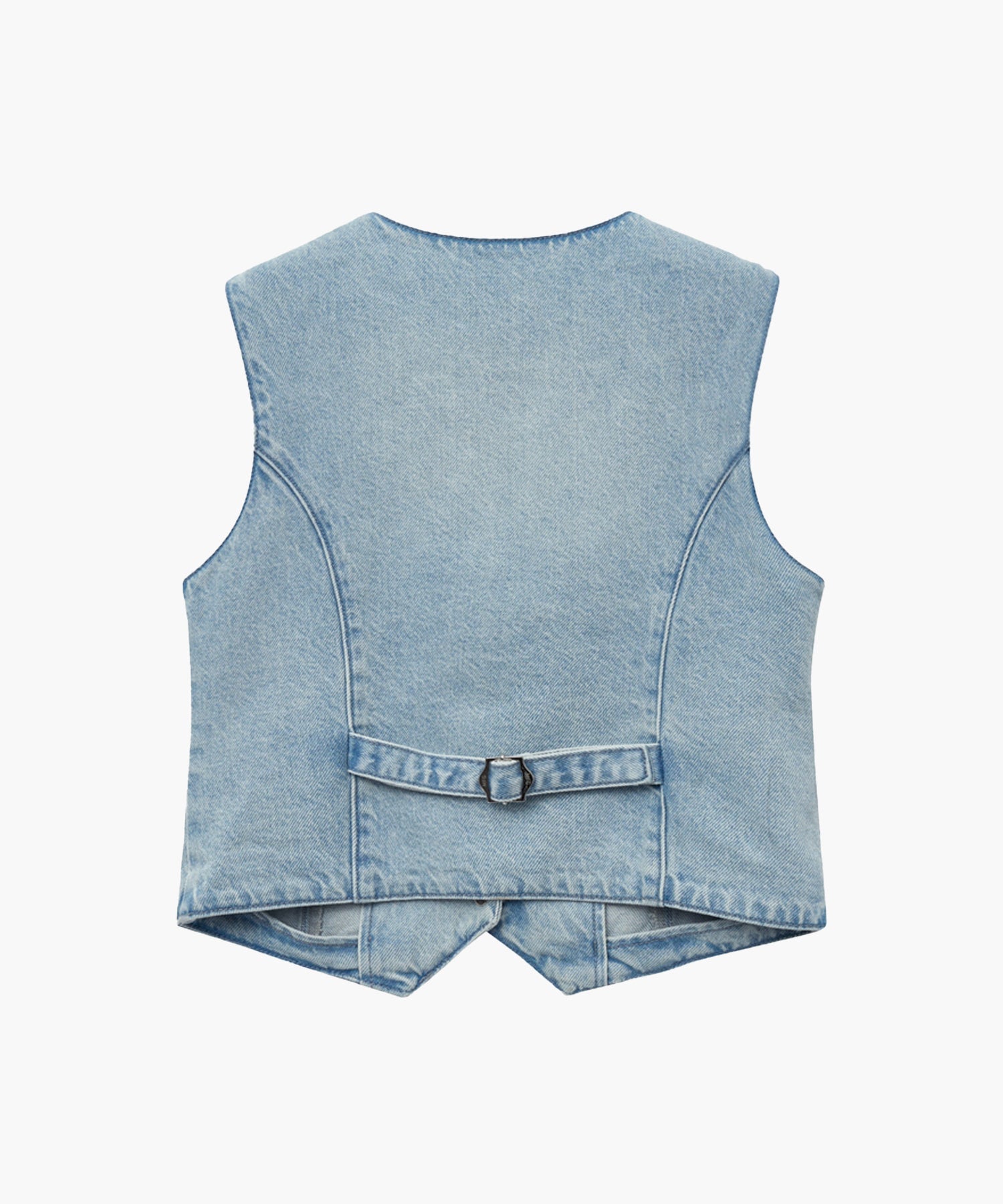 Marithe & Francois Girbaud - V-neck Button Denim Vest (Light Blue) product image 6 | TRAB K-Fashion Australia