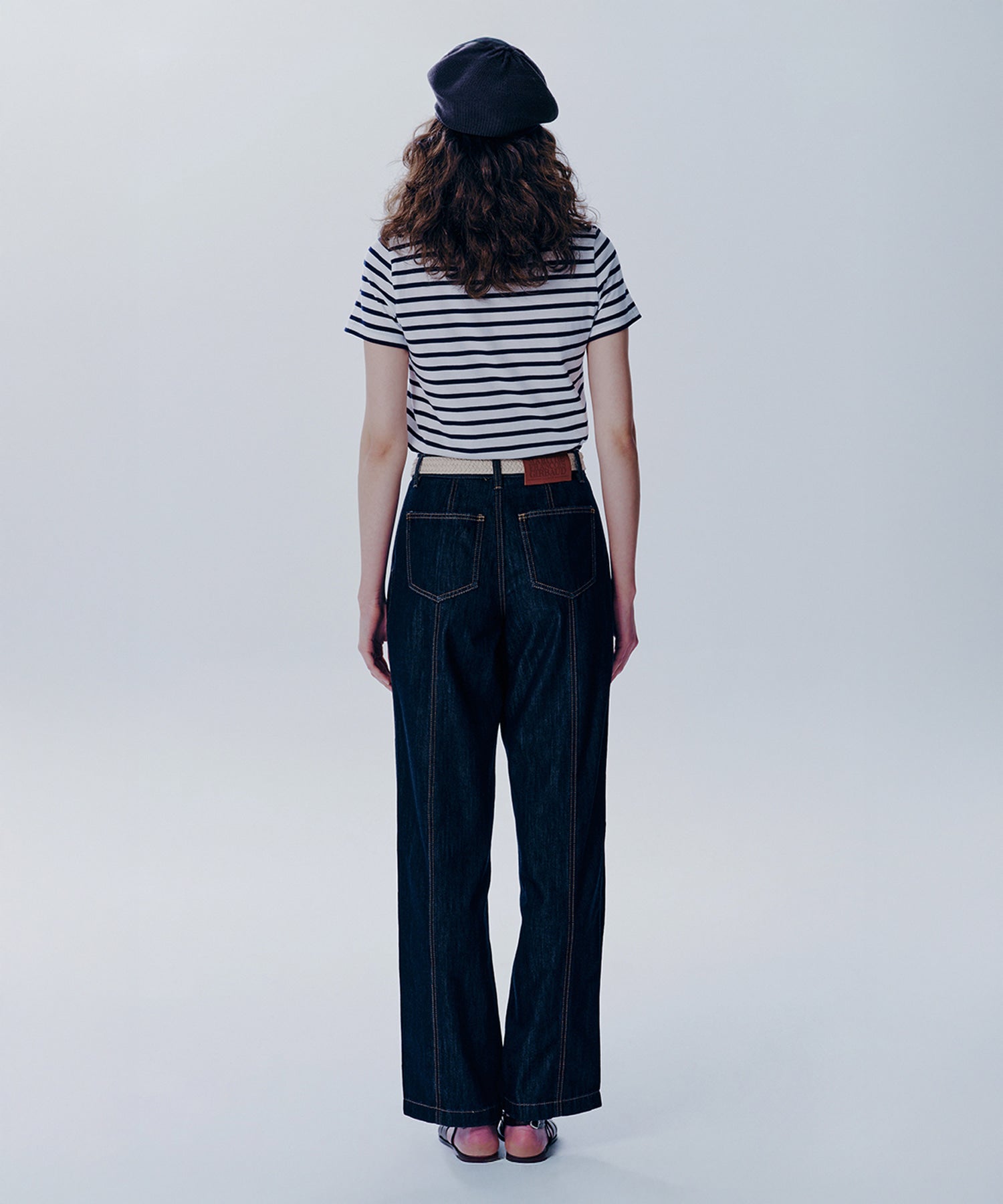 Marithe & Francois Girbaud - Tuck Wide Denim Pants (Dark Blue) product image 4 | TRAB K-Fashion Australia