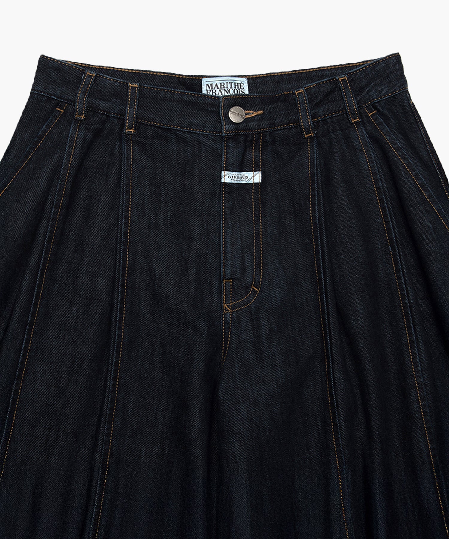 Marithe & Francois Girbaud - Tuck Wide Denim Pants (Dark Blue) product image 7 | TRAB K-Fashion Australia