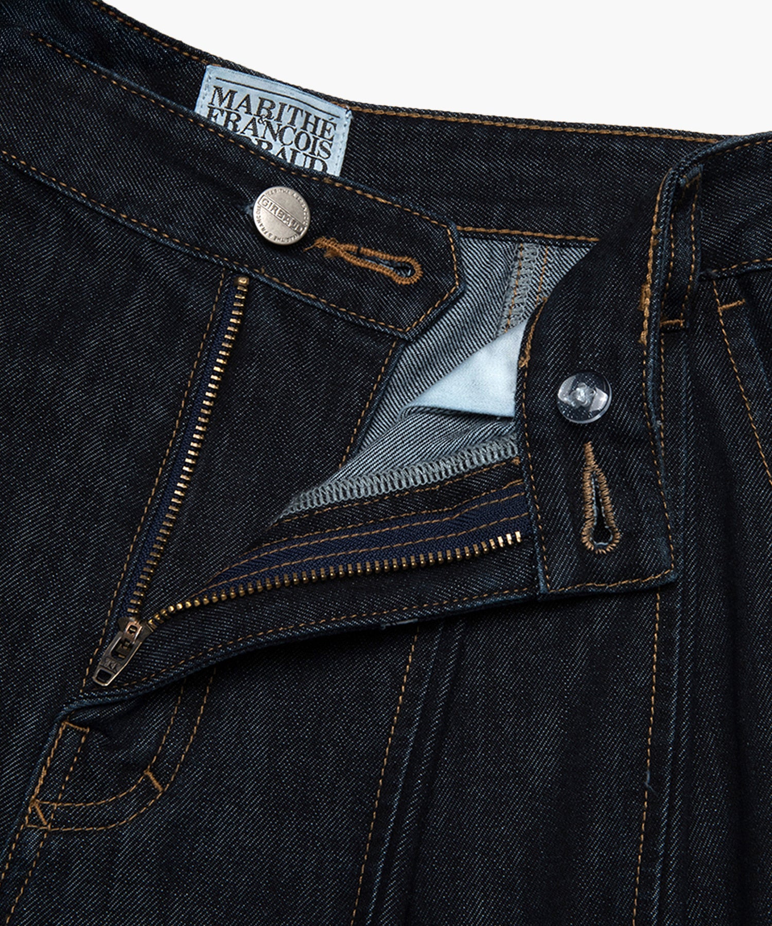 Marithe & Francois Girbaud - Tuck Wide Denim Pants (Dark Blue) product image 8 | TRAB K-Fashion Australia