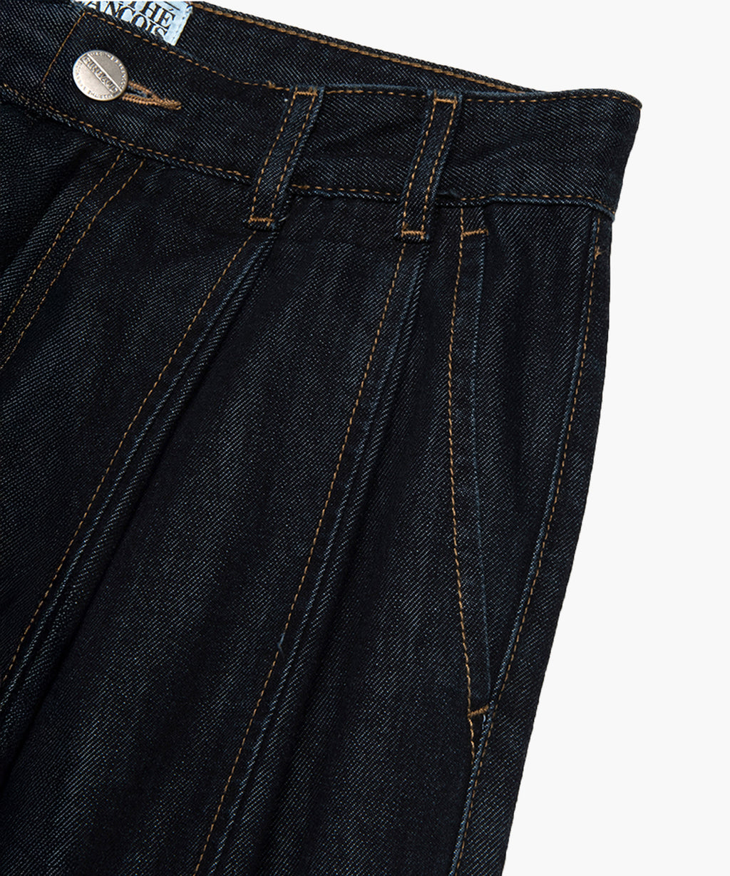Marithe & Francois Girbaud - Tuck Wide Denim Pants (Dark Blue) product image 9 | TRAB K-Fashion Australia
