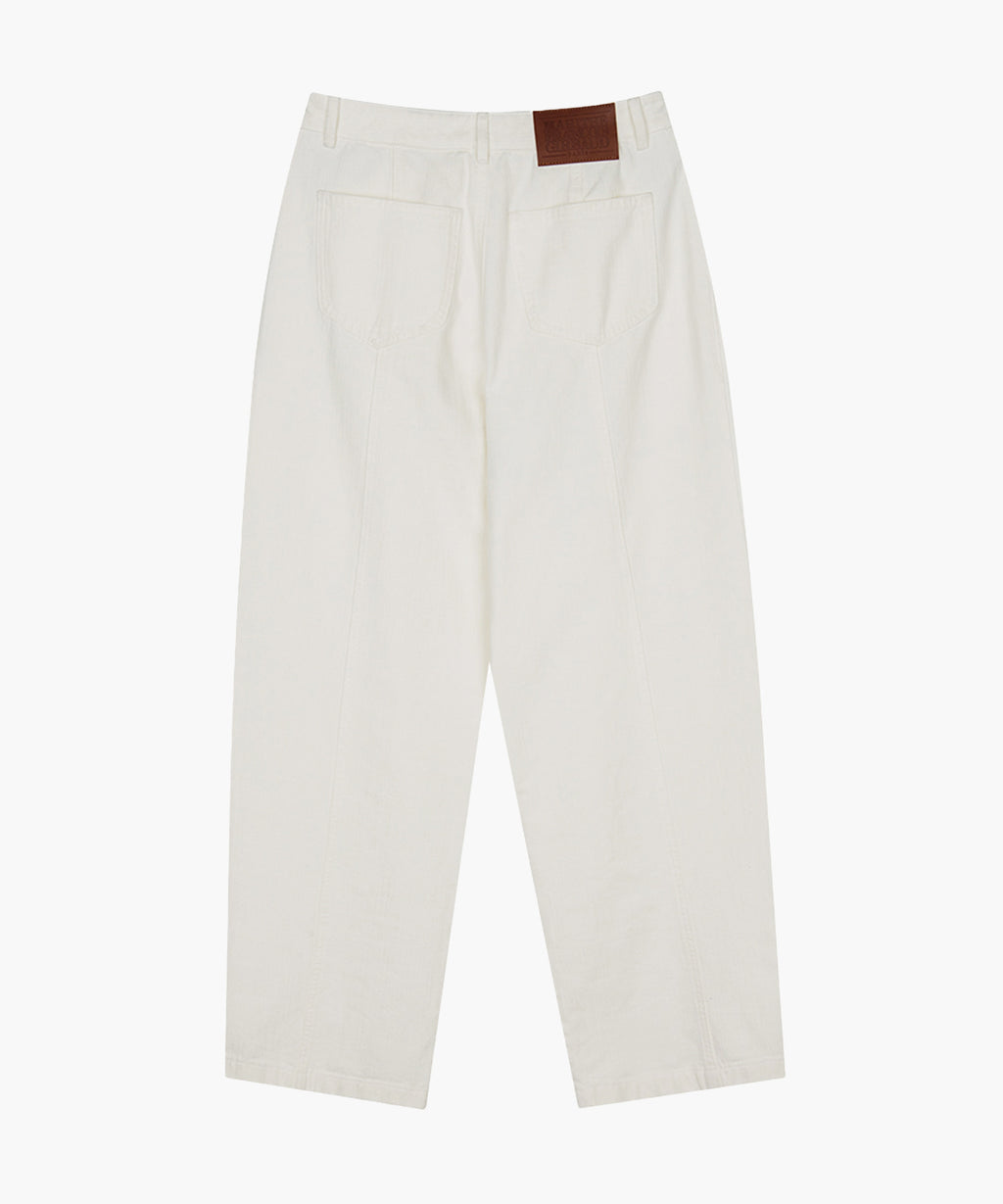 Marithe & Francois Girbaud - Tuck Wide Denim Pants (Ivory) product image 7 | TRAB K-Fashion Australia