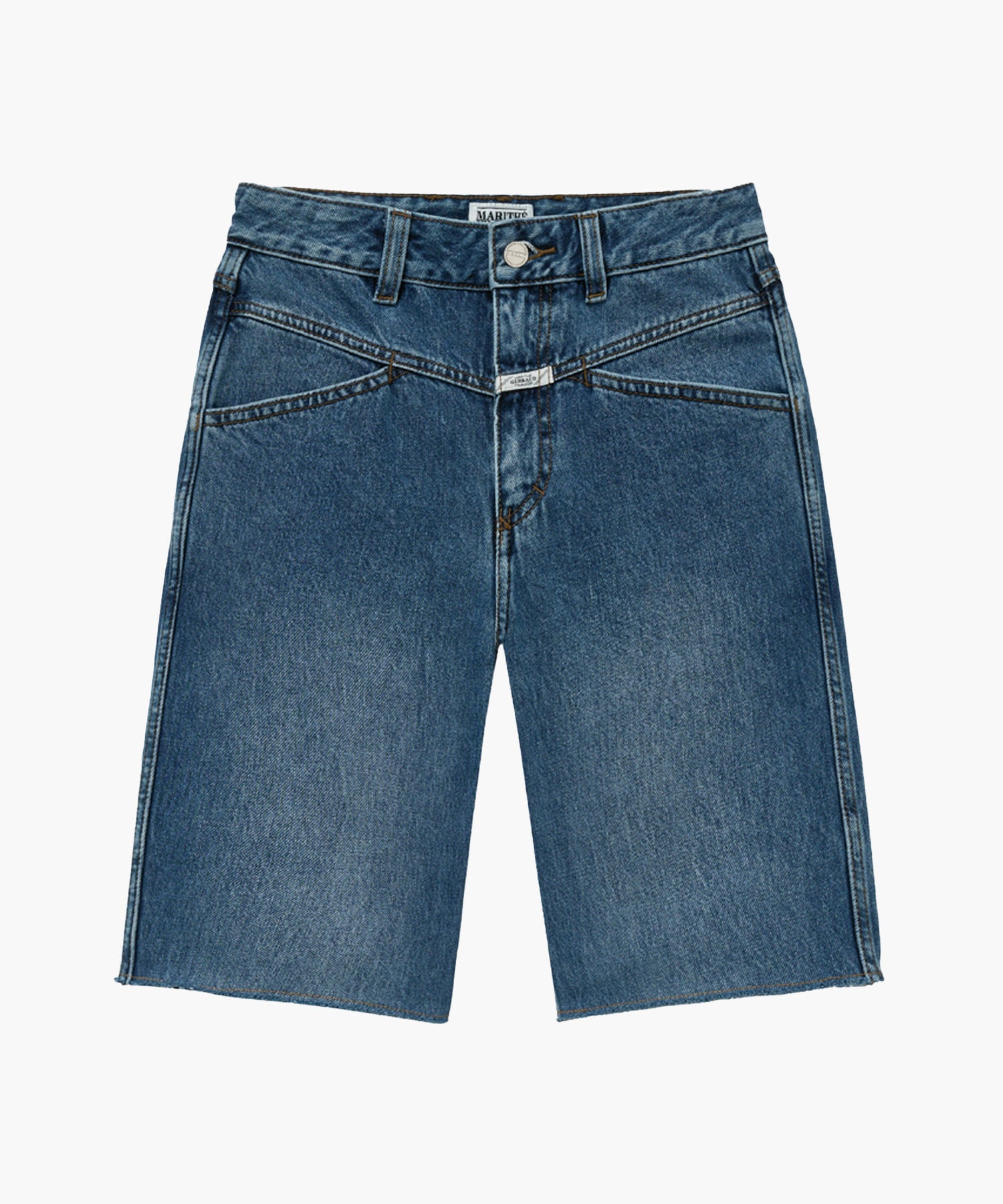 Marithe & Francois Girbaud - X-pocket Raw Edge Half Denim Pants (Blue) product image 5 | TRAB K-Fashion Australia