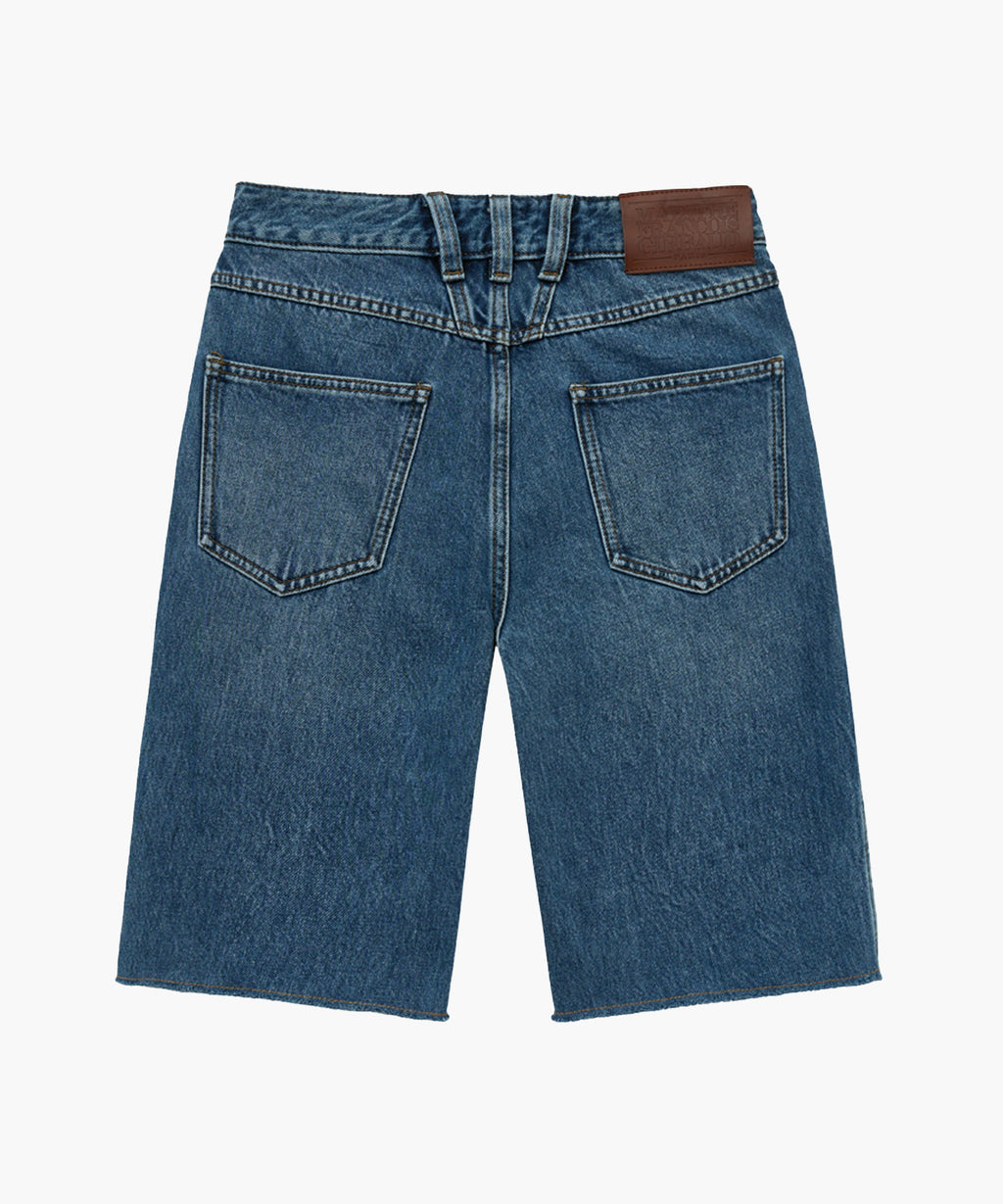 Marithe & Francois Girbaud - X-pocket Raw Edge Half Denim Pants (Blue) product image 6 | TRAB K-Fashion Australia