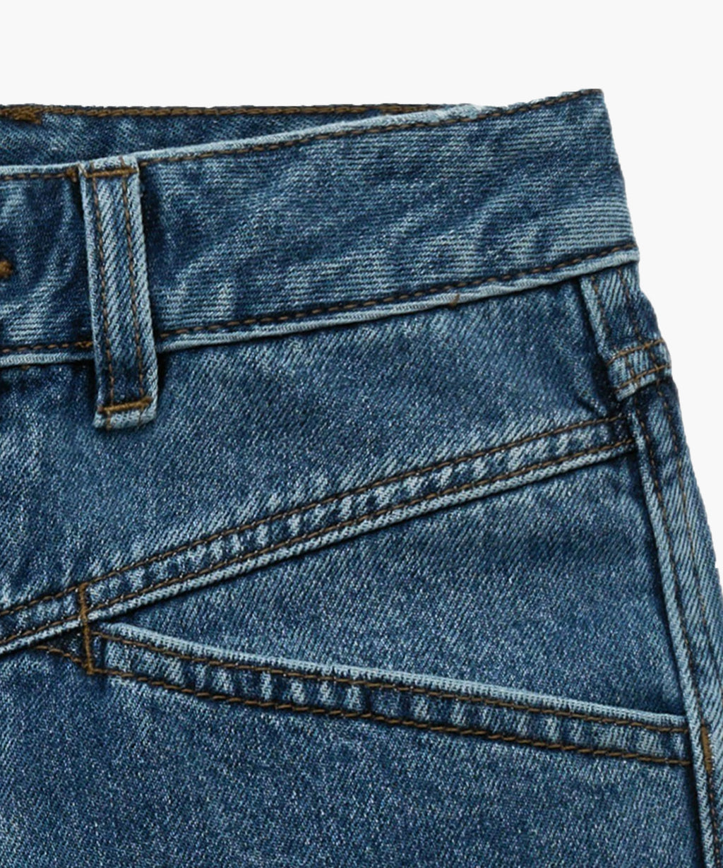 Marithe & Francois Girbaud - X-pocket Raw Edge Half Denim Pants (Blue) product image 8 | TRAB K-Fashion Australia