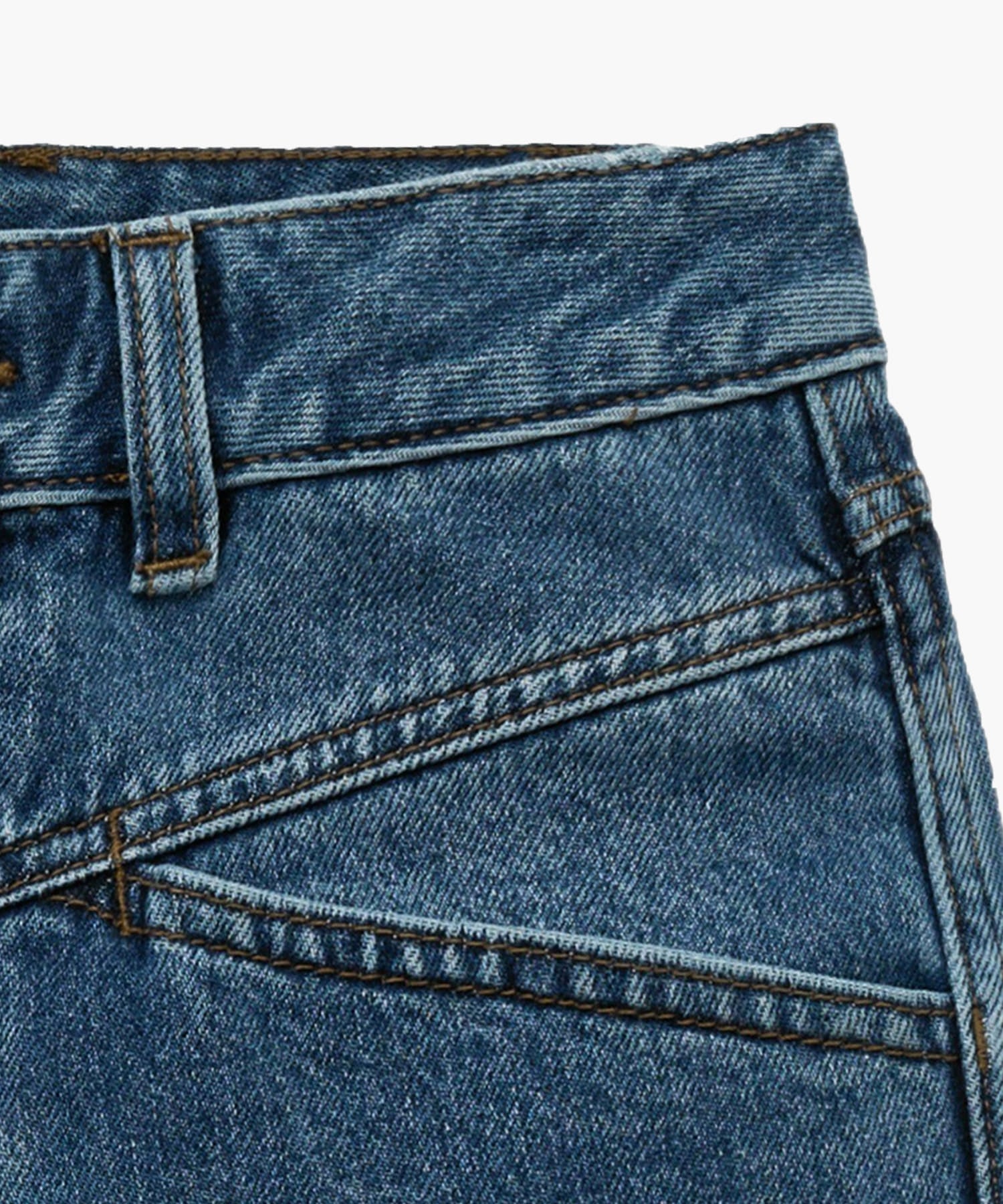 Marithe & Francois Girbaud - X-pocket Raw Edge Half Denim Pants (Blue) product image 8 | TRAB K-Fashion Australia