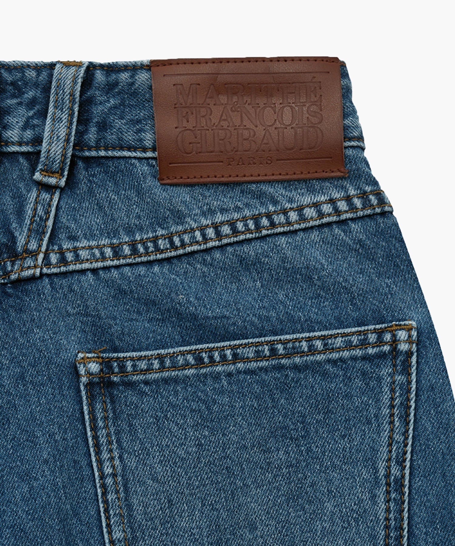 Marithe & Francois Girbaud - X-pocket Raw Edge Half Denim Pants (Blue) product image 9 | TRAB K-Fashion Australia