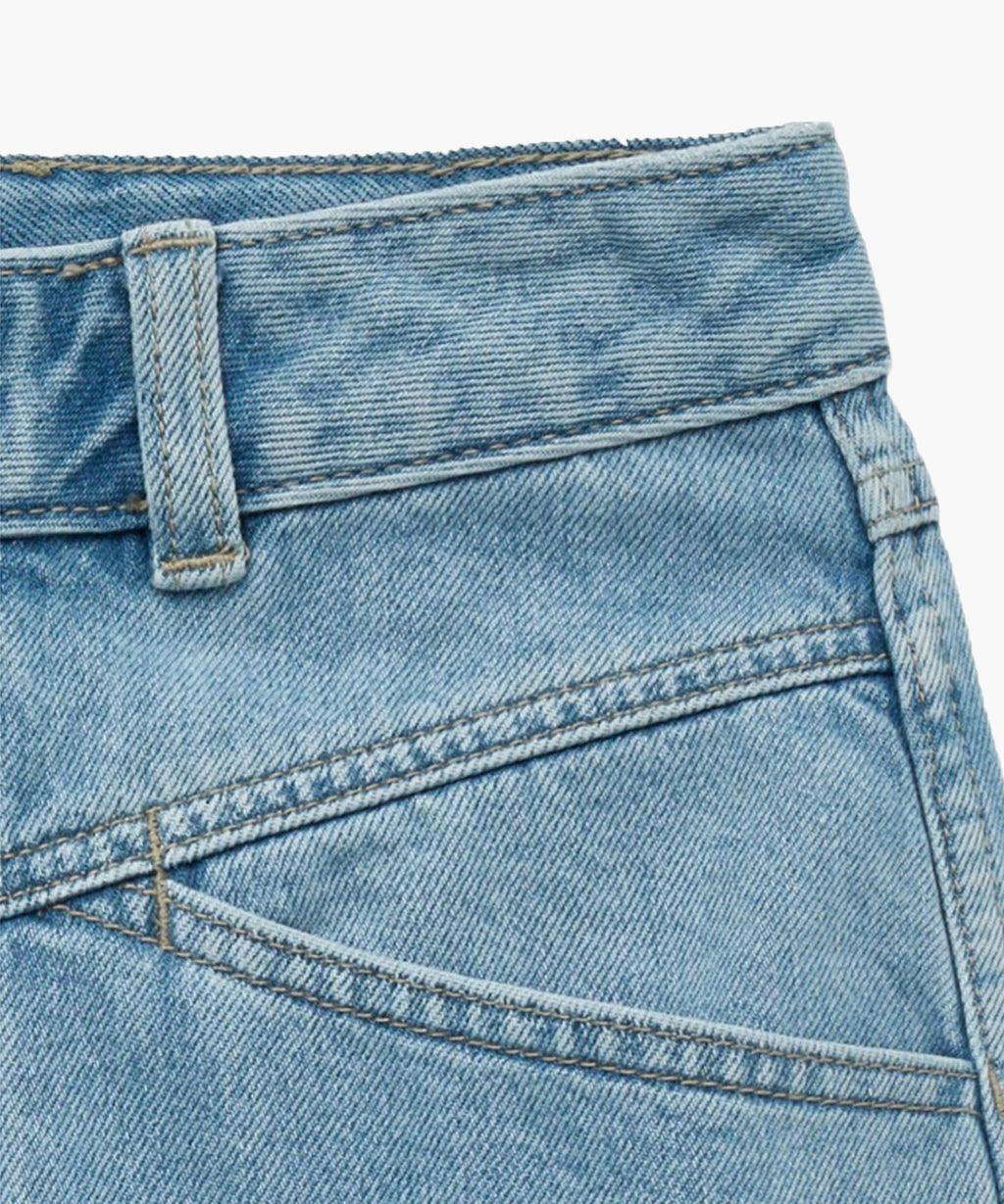 Marithe & Francois Girbaud - X-pocket Raw Edge Half Denim Pants (Light Blue) product image 7 | TRAB K-Fashion Australia